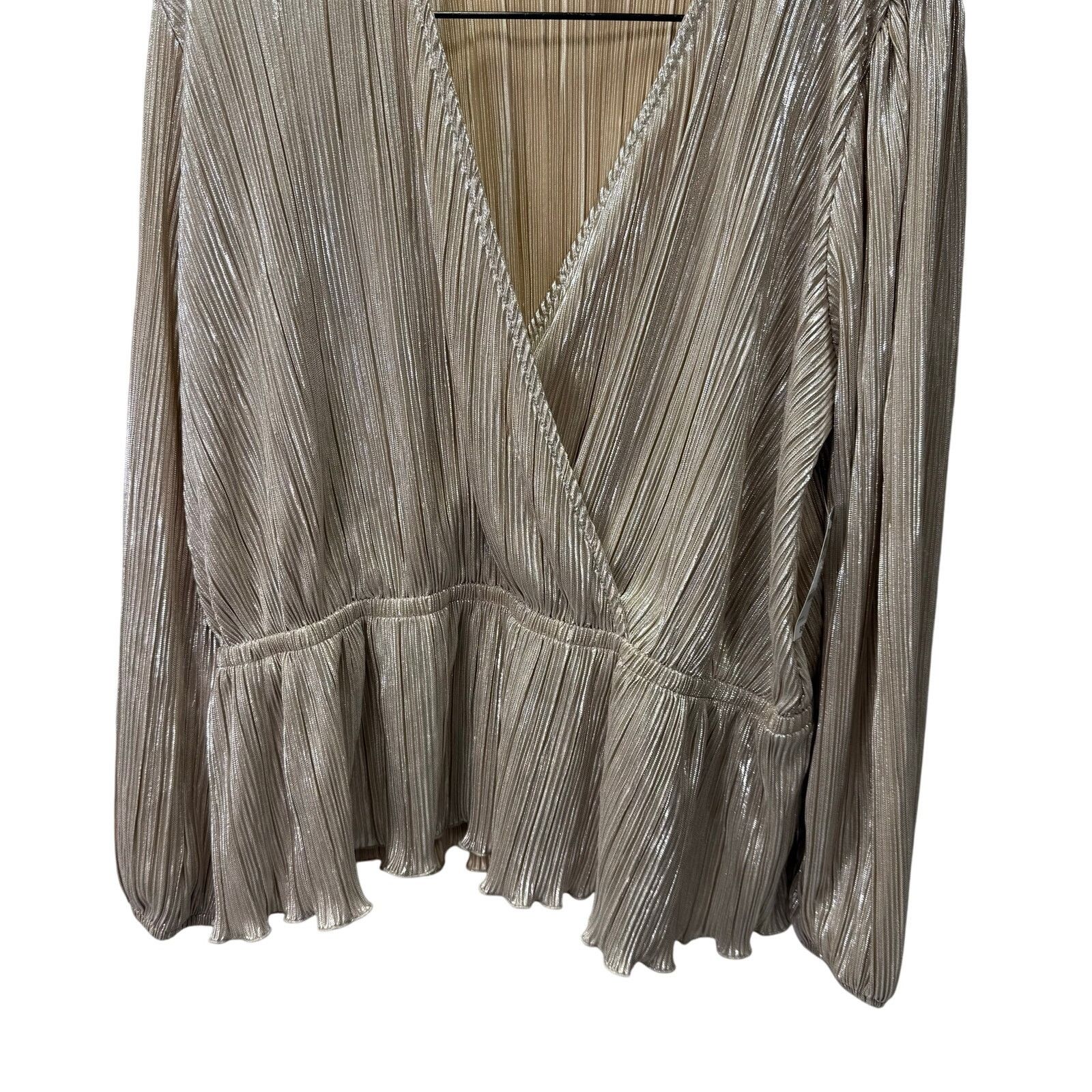 Macys Macy's On 34th Plus Blouse Top sz 1X Gold Slinky NEW #G582 Size XL / US 12-14 / IT 48-50 - 5 Thumbnail