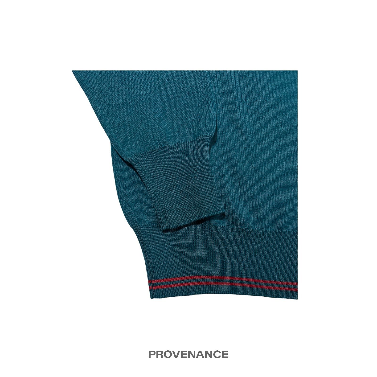 Gucci 🔴 Gucci GG Logo Golf V Neck Sweater - Forest Green Size US XS / EU 42 / 0 - 4 Thumbnail