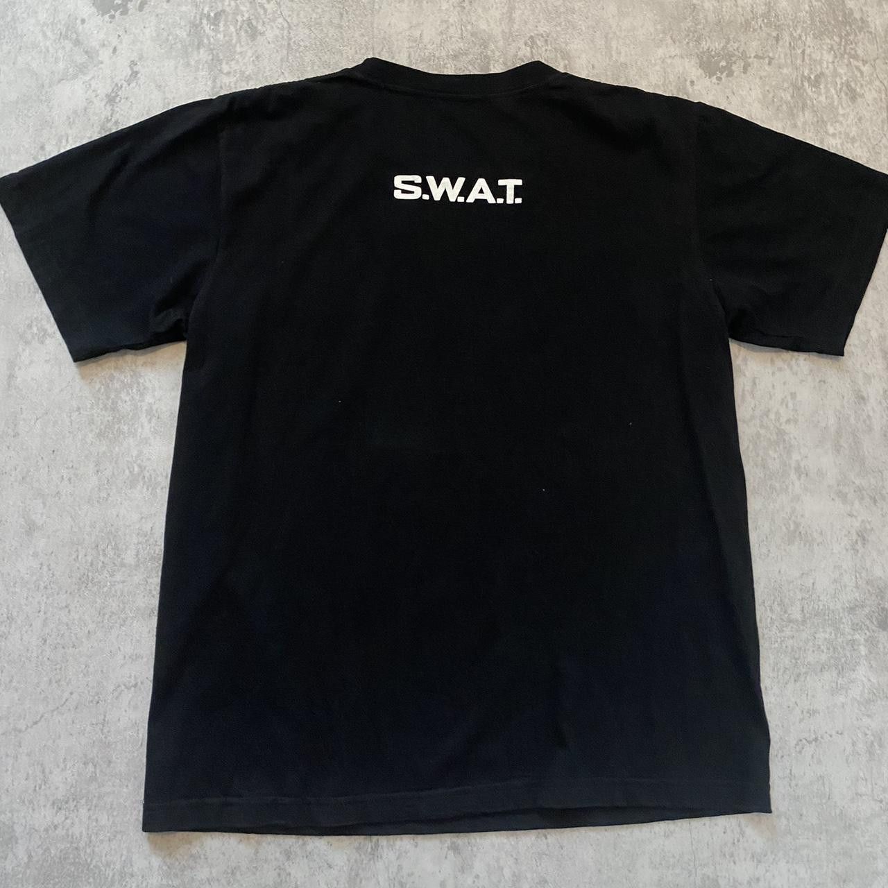Hanes Black and white SWAT T-shirt Vintage y2k 2000s Size US L / EU 52-54 / 3 - 2 Thumbnail