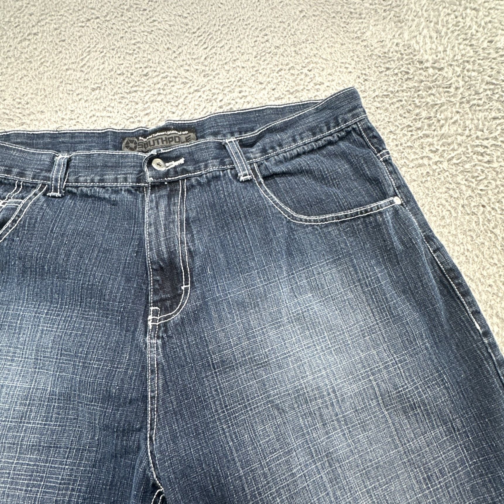 Southpole VTG Southpole Shorts Mens 42 DarkWash Blue Denim Baggy 90s Jorts Bermuda Size US 42 / EU 58 - 3 Thumbnail