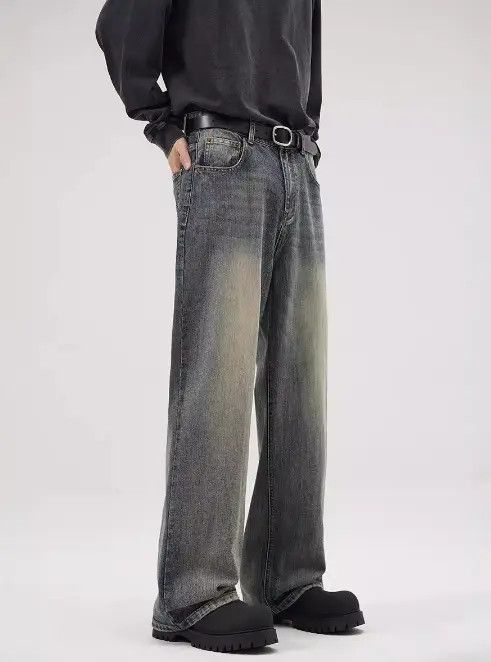 Japanese Brand × Jean Men's straight baggy trendy casual distressed wide-leg jeans Size US 32 / EU 48 - 3 Thumbnail