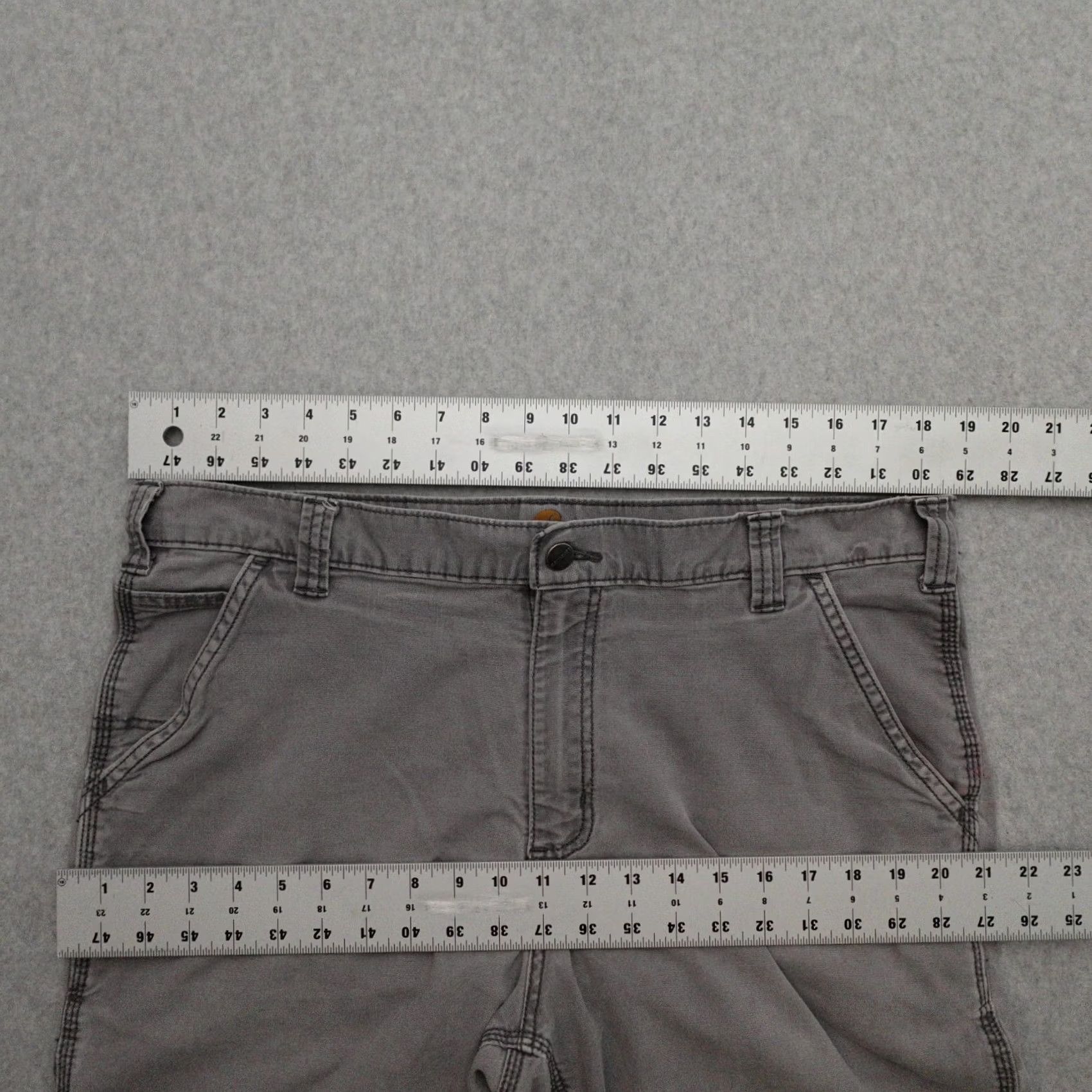 Carhartt Carhartt Pants Mens 38x28 Gray Canvas Carpenter Pants Regular 38 Gray Men Size 38x28 Carhartt Carpenter Pants Mens Slim Fit (adjust if needed) Size US 38 / EU 54 - 2 Thumbnail