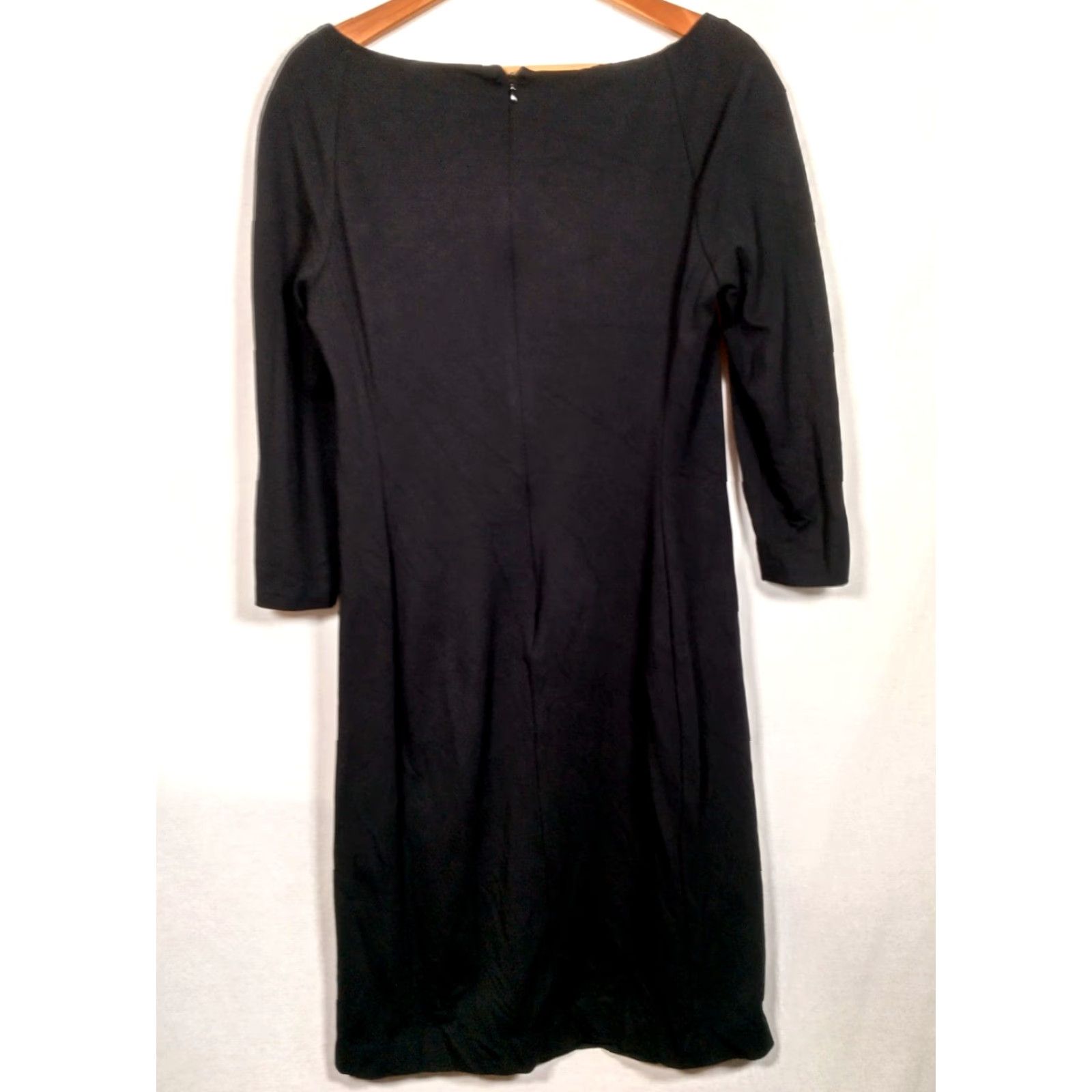 Ralph Lauren VINTAGE Lauren Ralph Lauren Sheath Dress Size 14 Black Stretch Rayon 3/4 Sleeve Square Neck Classic Professional Womens Size XL / US 12-14 / IT 48-50 - 2 Thumbnail