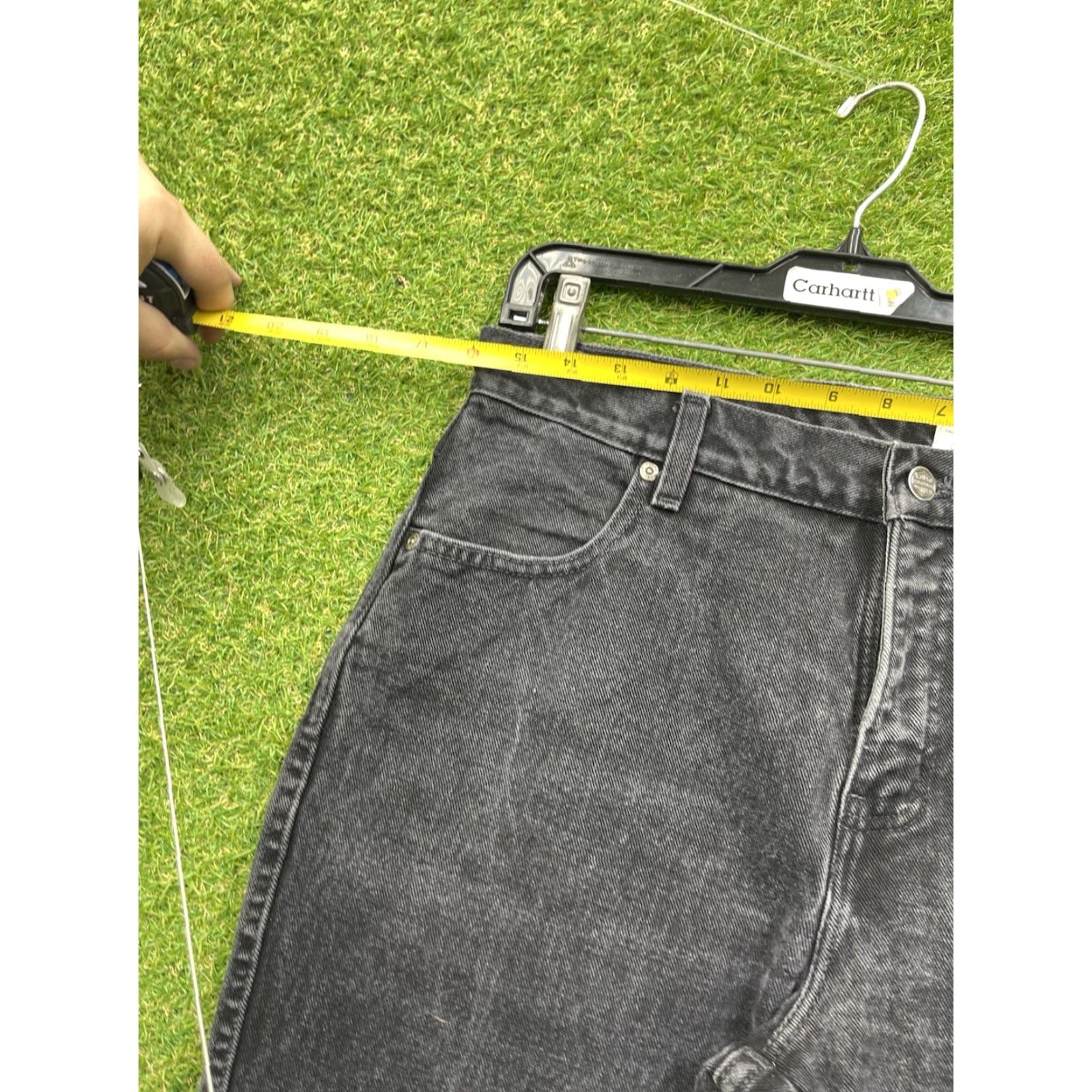 Harley Davidson VINTAGE Harley-Davidson Jeans Womens 10 Black Relaxed Straight Leg Thick Denim Vintage Size 32" / US 10 / IT 46 - 7 Thumbnail