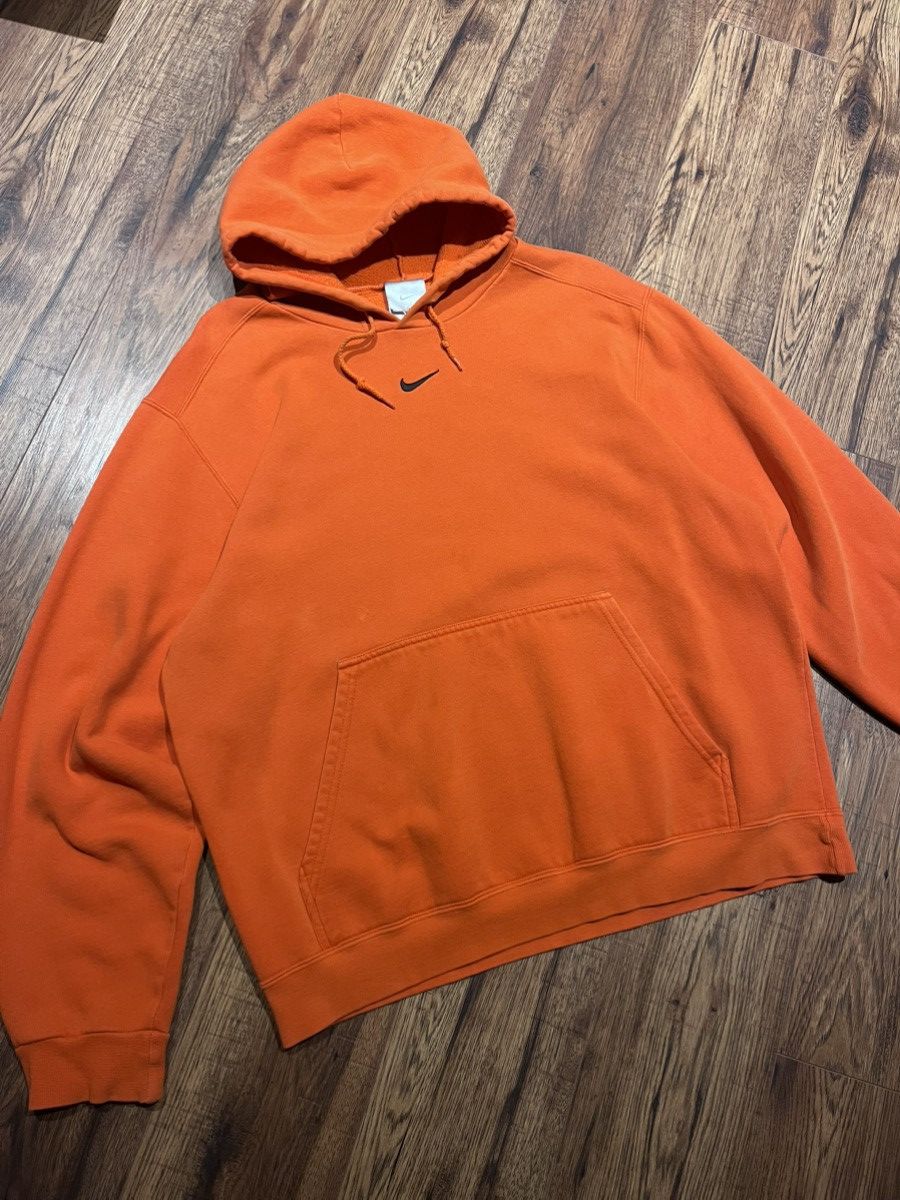 Nike Vintage Nike Centre Swoosh Orange Pullover Boxy Hoodie y2k Size US L / EU 52-54 / 3 - 1 Thumbnail