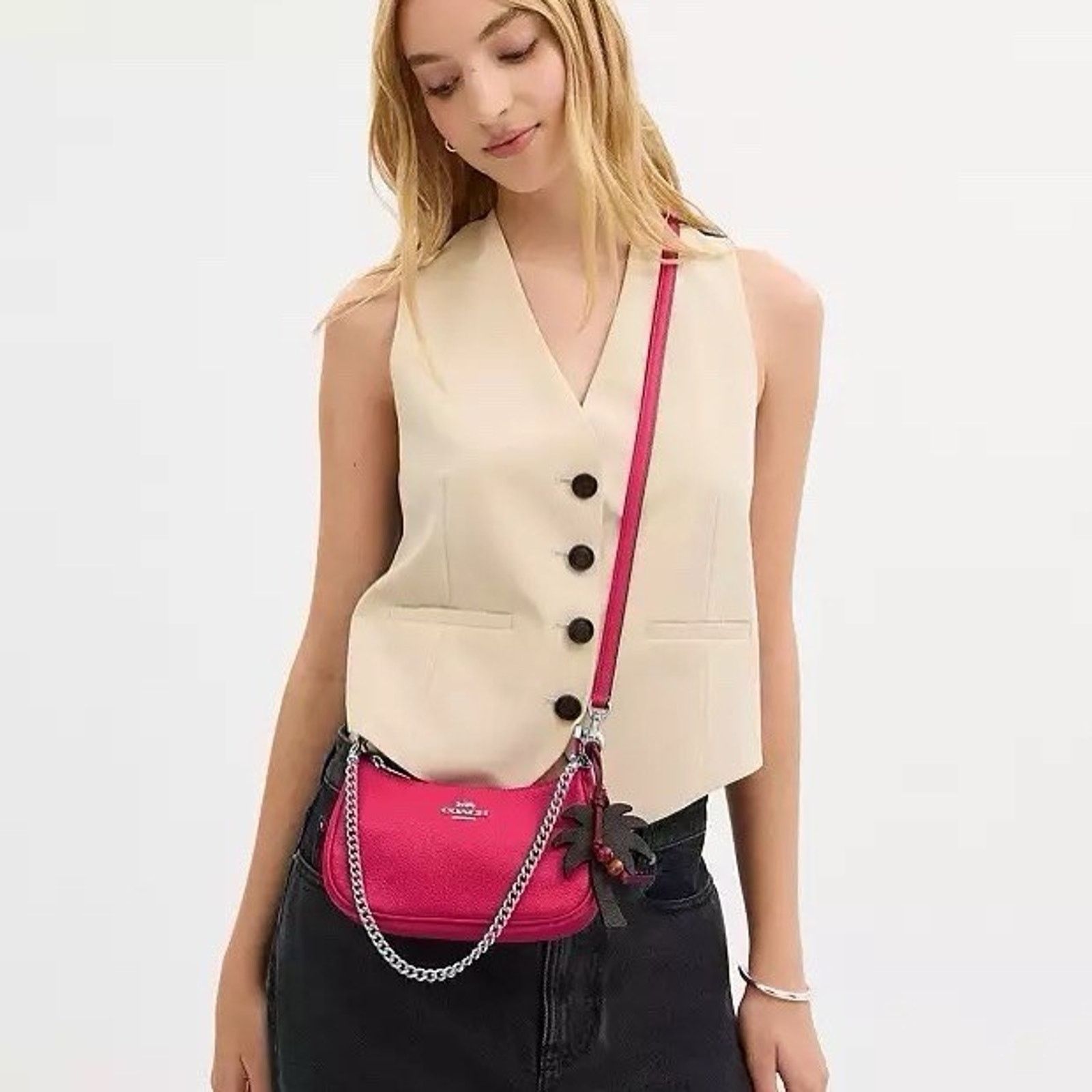 Coach NWT Coach Teri Mini Crossbody Tree Charm CBG80, Dragon Fruit Size ONE SIZE - 9 Thumbnail