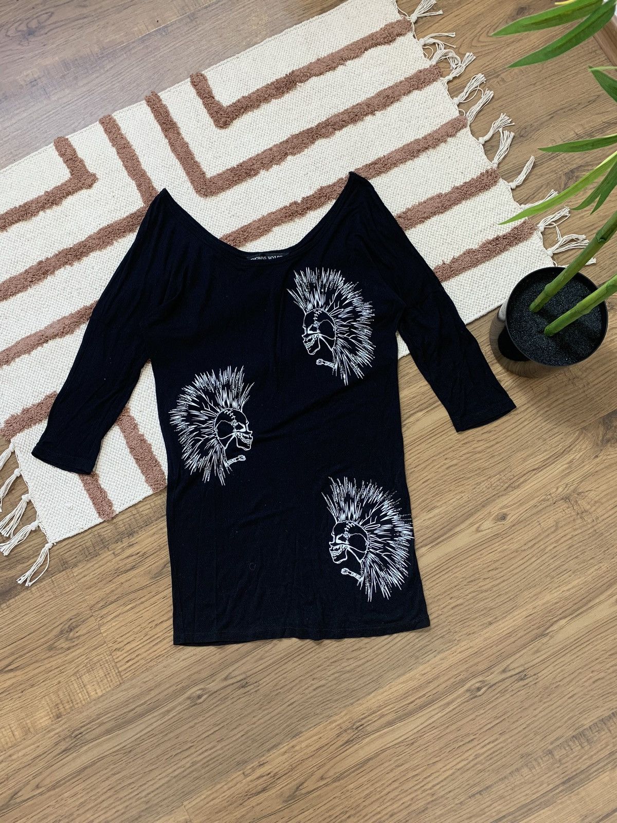 Thomas Wylde VINTAGE THOMAS WYLDE SKULL PUNK AVANT GARDE MINI DRESS Size S / US 4 / IT 40 - 2 Thumbnail