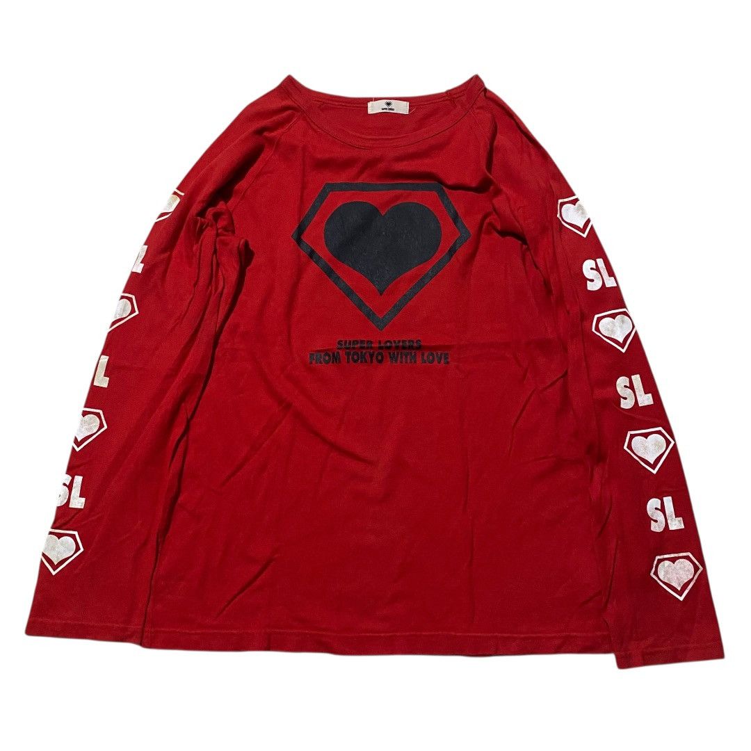 Super Lovers Superlovers japan spellout red LS tee Size M / US 6-8 / IT 42-44 - 1 Thumbnail