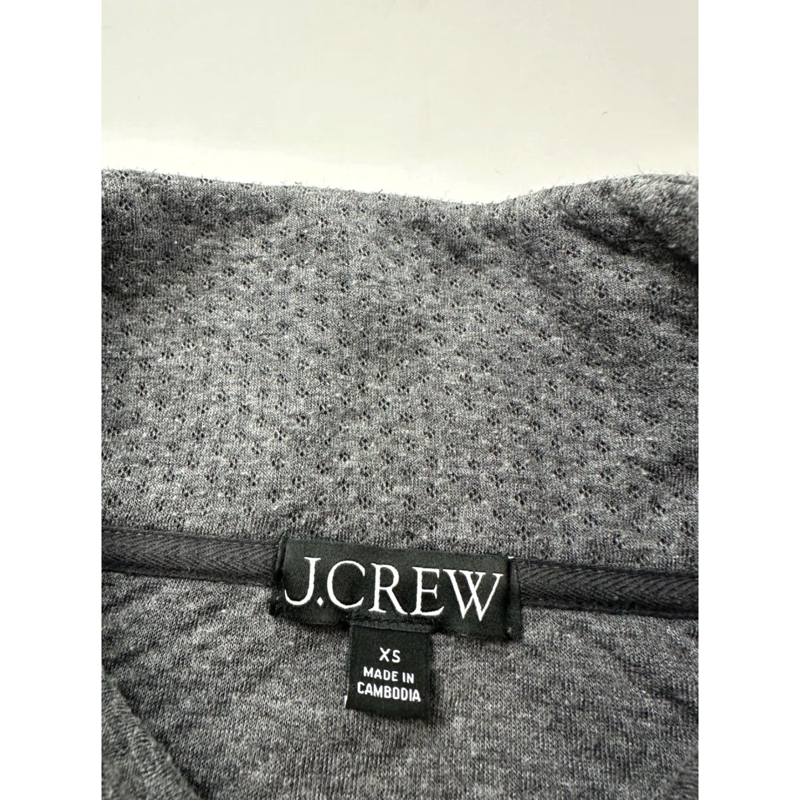J.Crew J.Crew Sweatshirt Womens XS Gray 1/2 Zip Terry Pointelle Pullover Size XS / US 0-2 / IT 36-38 - 4 Thumbnail