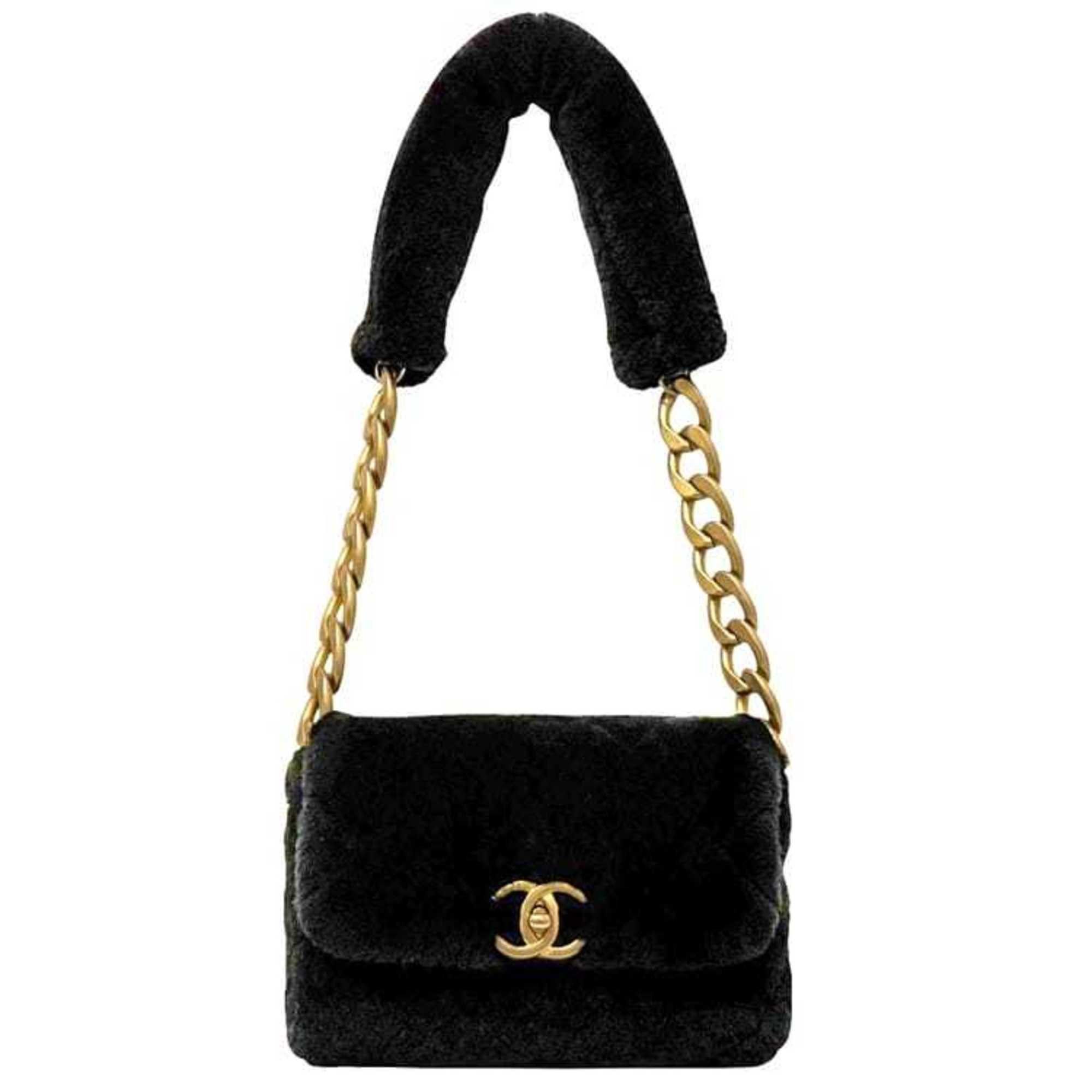 Chanel Chanel f-24441 Black Matelasse Shoulder Bag, 30 Series, Fur, Coco Mark, Flap, Turnlock, Single Chain Women's, 30162234 Size ONE SIZE - 1 Thumbnail