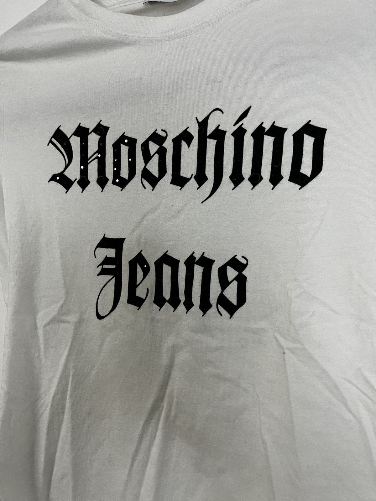Moschino Moschino short sleeve t-shirt s/m white strass Size M / US 6-8 / IT 42-44 - 2 Thumbnail