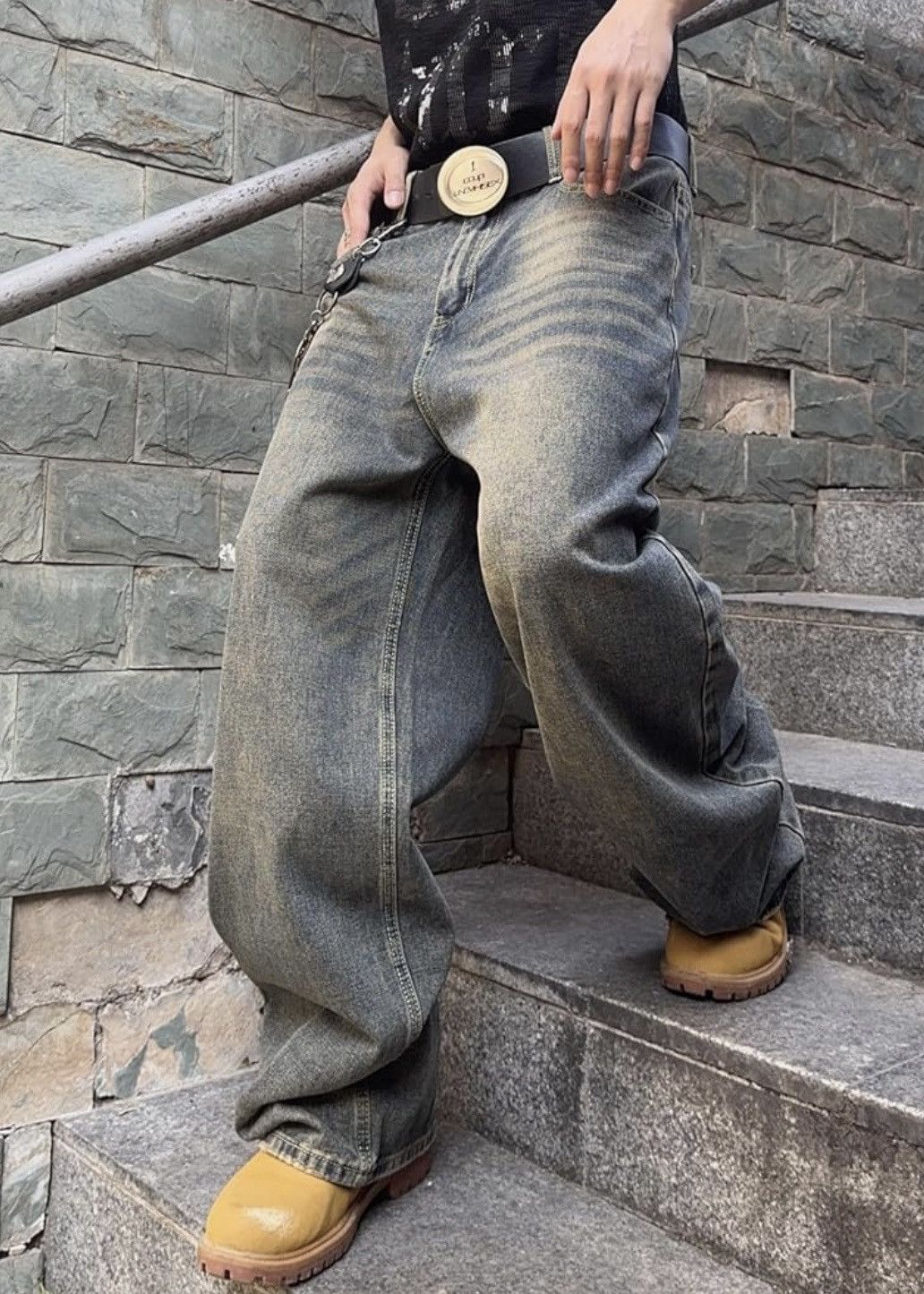 Other Mens Streetwear Hip Hop Baggy Jeans Wide Leg Size US 32 / EU 48 - 2 Thumbnail
