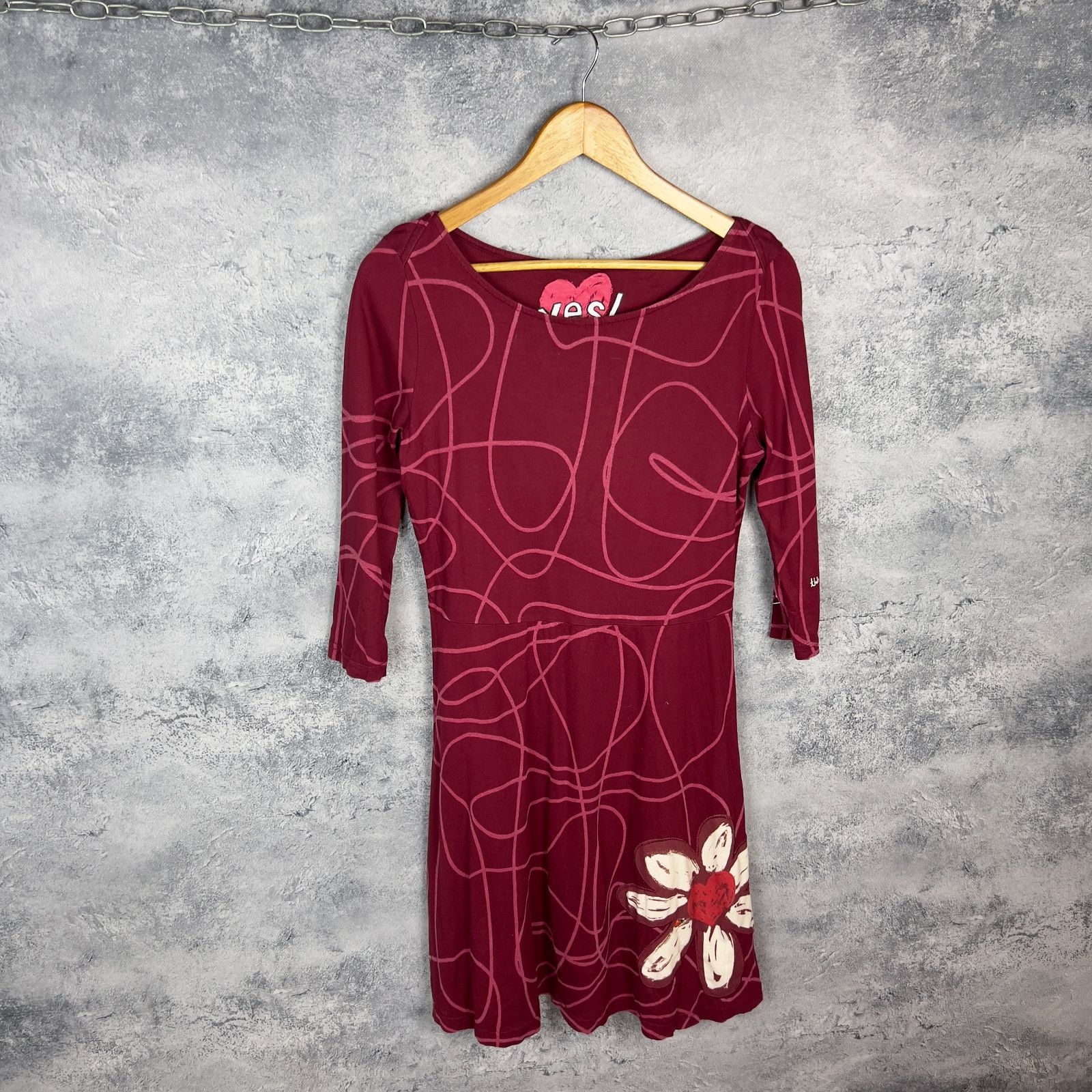 Desigual Desigual Women's Dress Red Size L Long Sleeve` Size L / US 10 / IT 46 - 1 Thumbnail