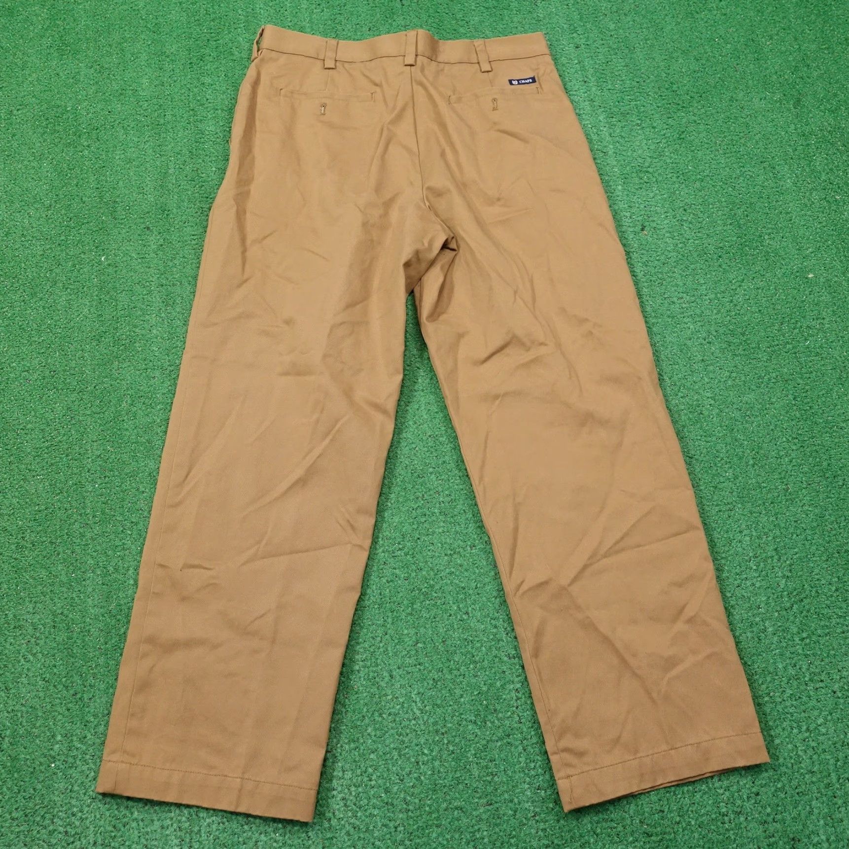 Chaps VINTAGE Chaps Pants Mens Casual Chino W34 L30 Khaki Cotton Flat Front Dress Business Casual Size US 34 / EU 50 - 4 Thumbnail