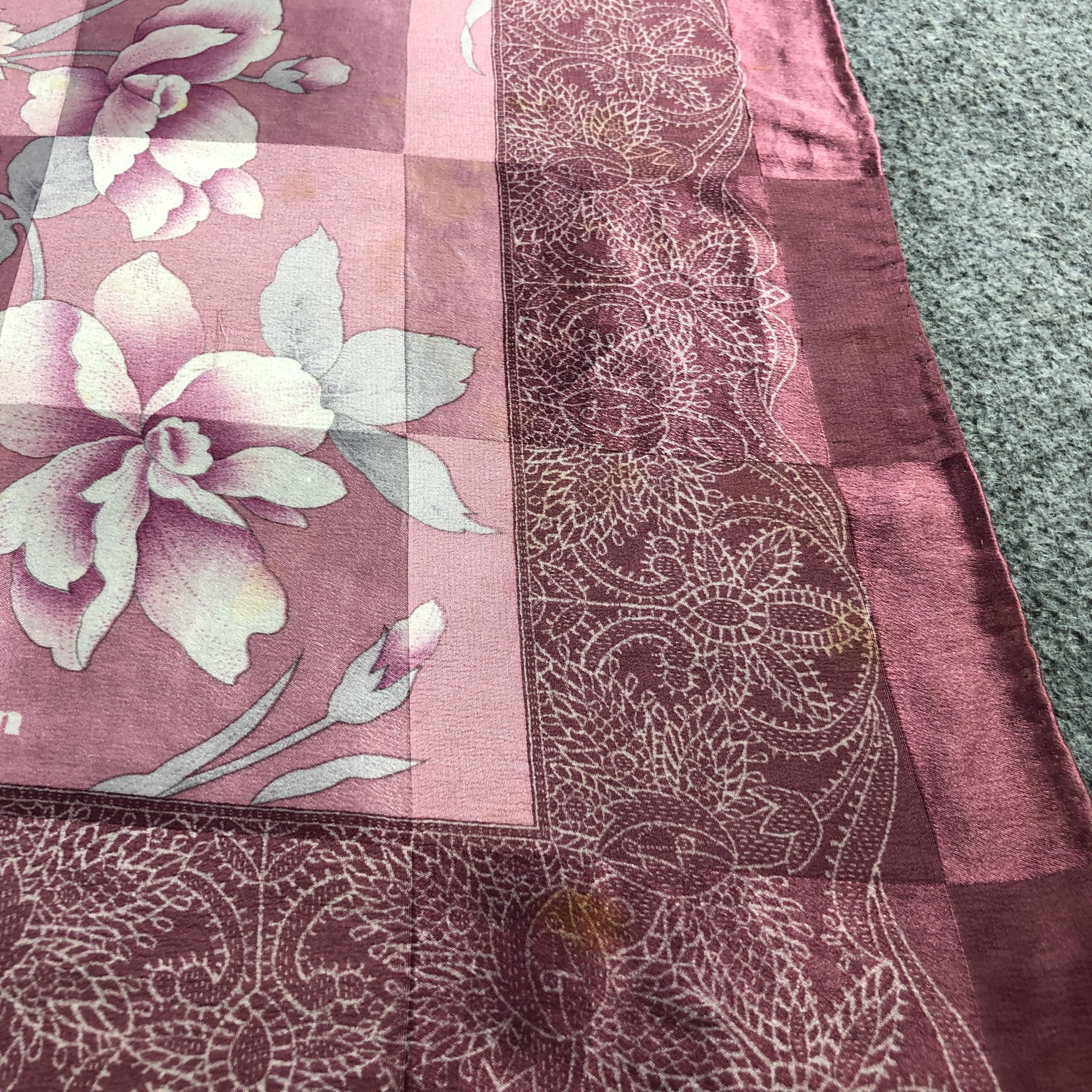 Mila Schon Mila Schon Floral Hand Rolled Silk Scarf M1054 Size ONE SIZE - 7 Thumbnail