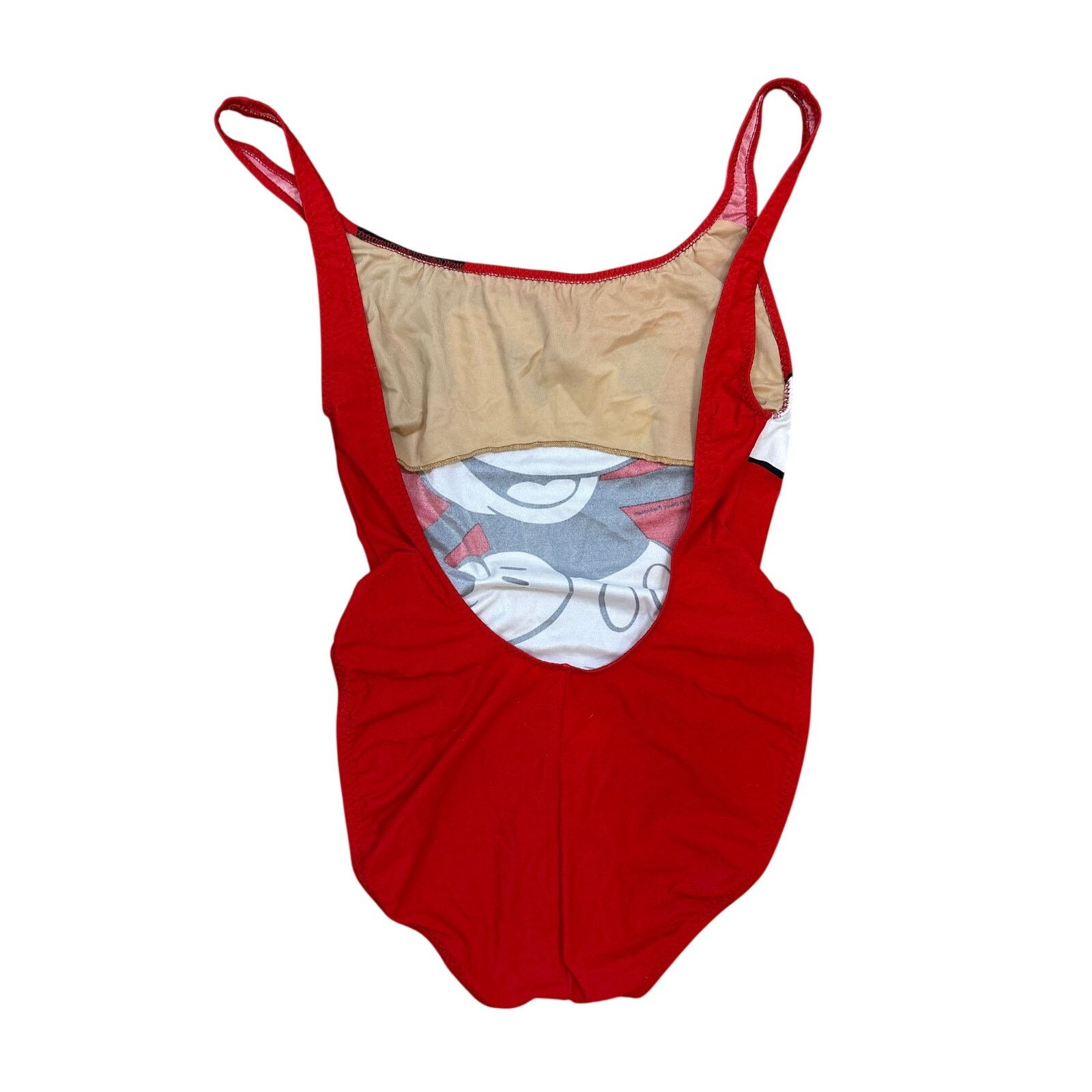 Disney VTG 80s Mickey Mouse red One Piece swim suit juniors 11/12 Size ONE SIZE - 4 Thumbnail