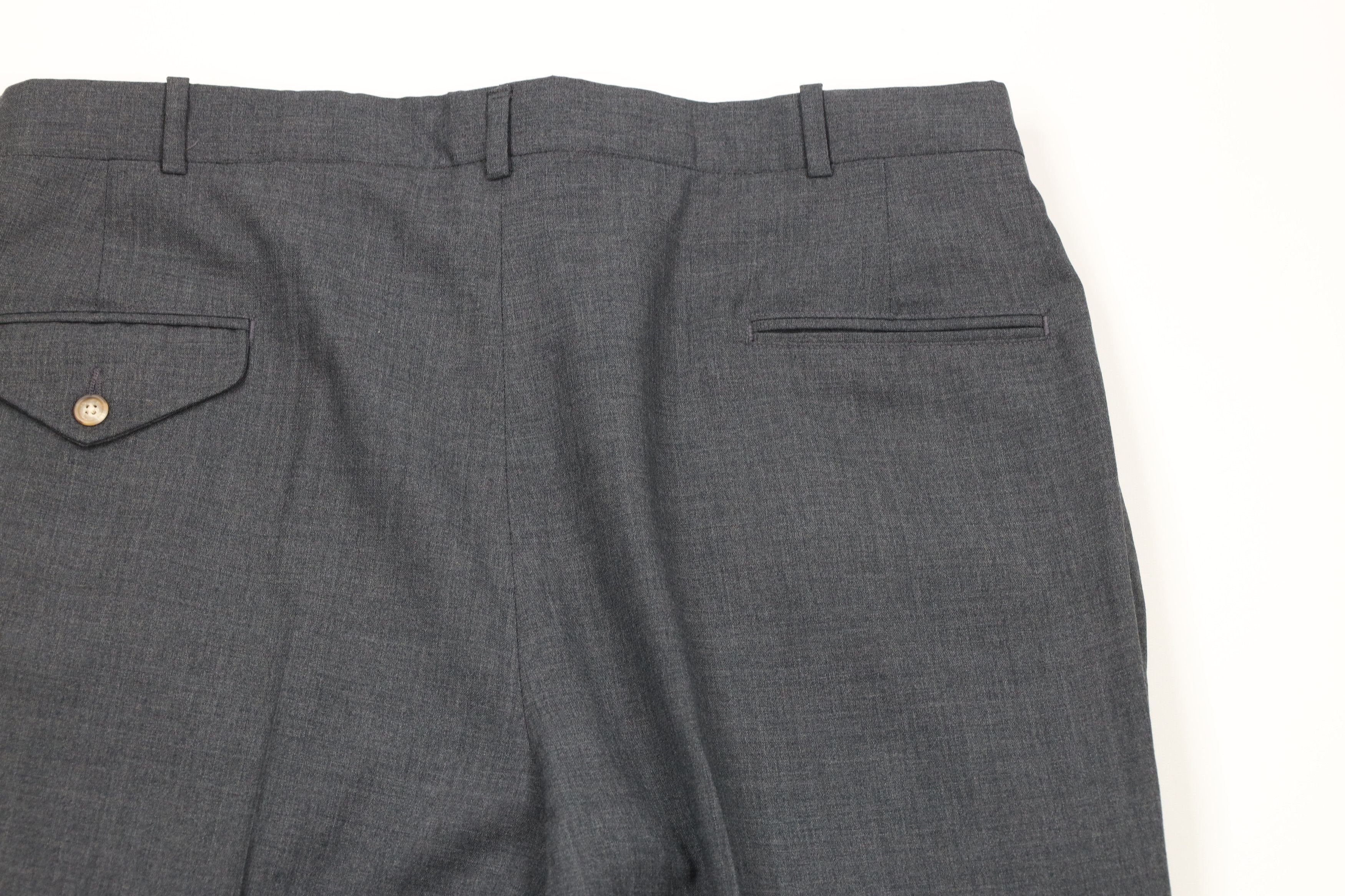 Lands' End × Vintage Vintage 90s Lands End Wool Pleated Cuffed Pants Trousers USA Size US 36 / EU 52 - 9 Thumbnail