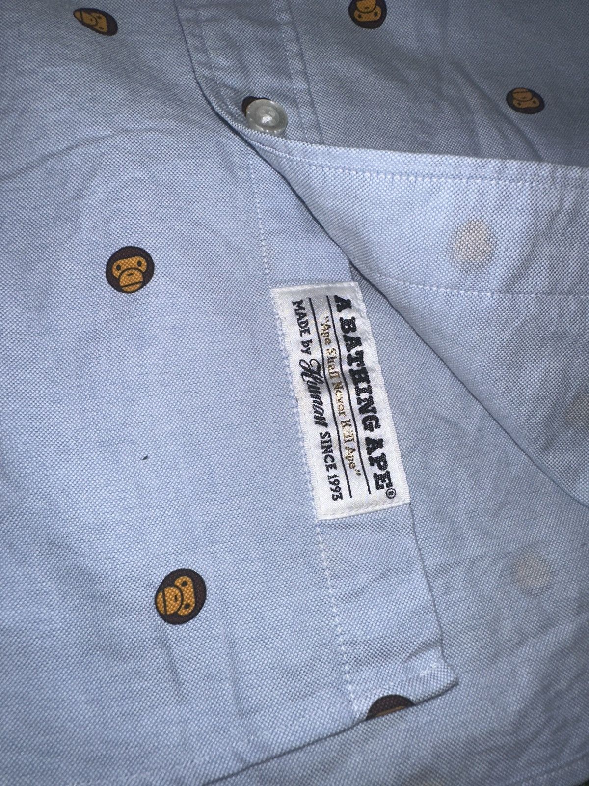 Bape Bape by a bathing ape baby milo collared shirt size Large Size US L / EU 52-54 / 3 - 5 Thumbnail