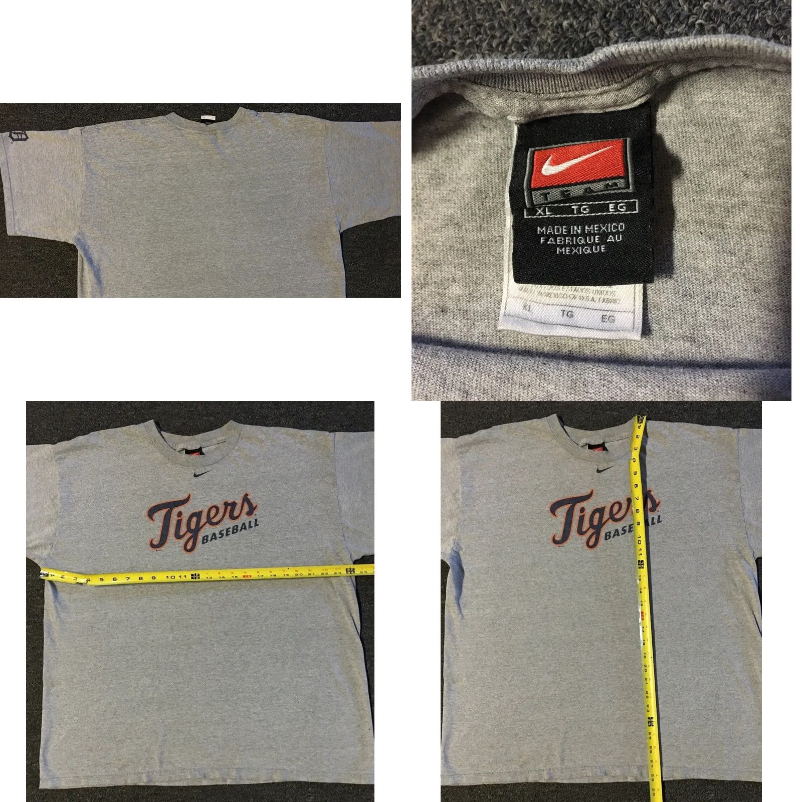 Travis Scott VINTAGE Nike Detroit Tigers Faded Center Swoosh Shirt XL Gray Men Short Sleeve T-Shirt 90s Grunge Hip Hop Retro Baseball Logo Sports USA USA Mens Size US XL / EU 56 / 4 - 9 Thumbnail