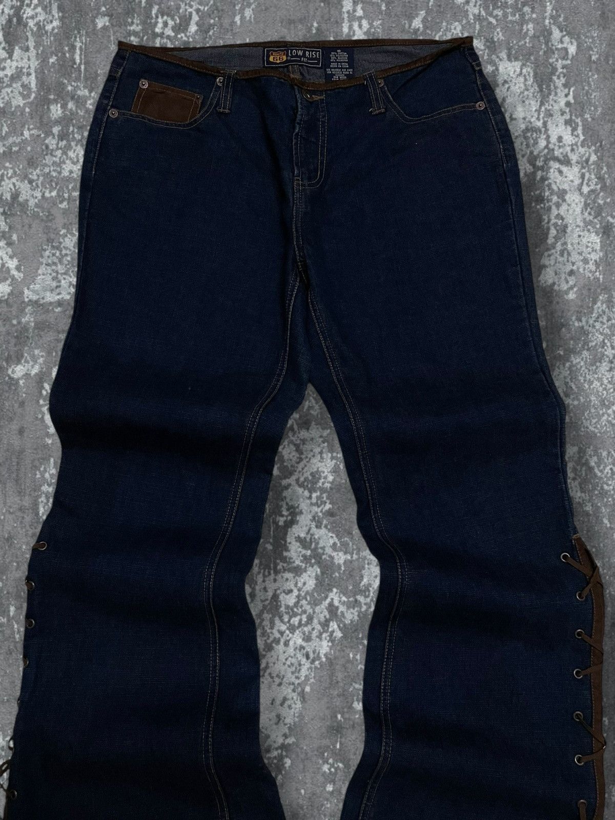 Japanese Brand Vintage 90s Designer Route 66 Rare Flared Lace Cowboy Denim Size US 32 / EU 48 - 6 Thumbnail