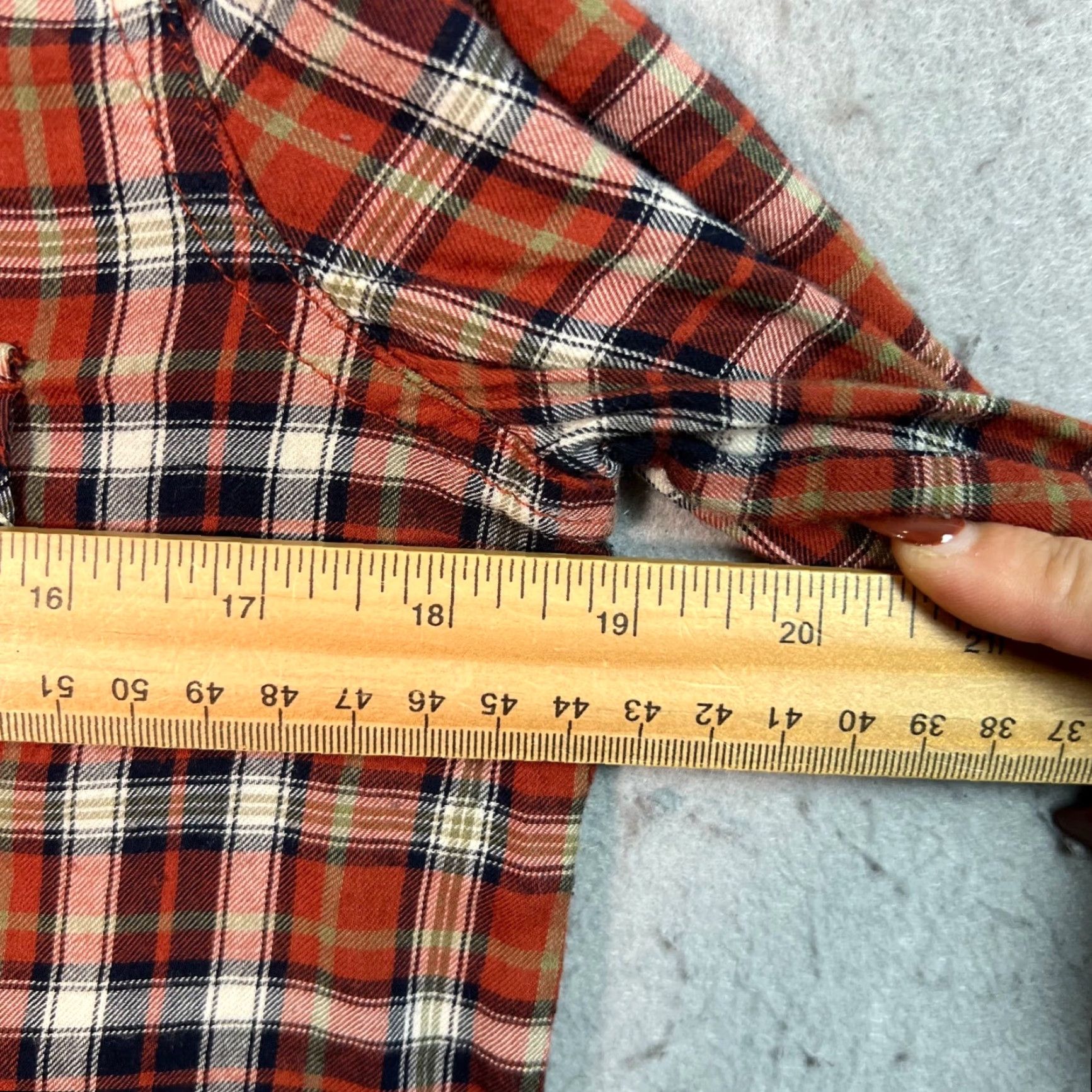 Vintage Current/Elliott Shirt Womens 0 Red Plaid Button-Up Long Sleeve Cotton Blend Size XS / US 0-2 / IT 36-38 - 5 Thumbnail