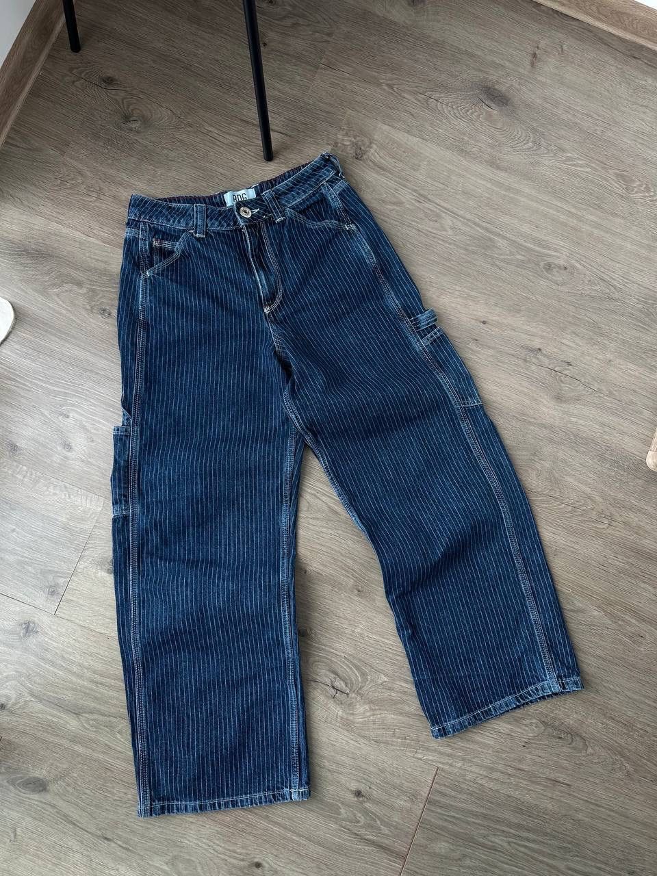 Japanese Brand × Vintage Vintage BDC Blue Baggy Carpenter Striped Pants Size US 32 / EU 48 - 4 Thumbnail