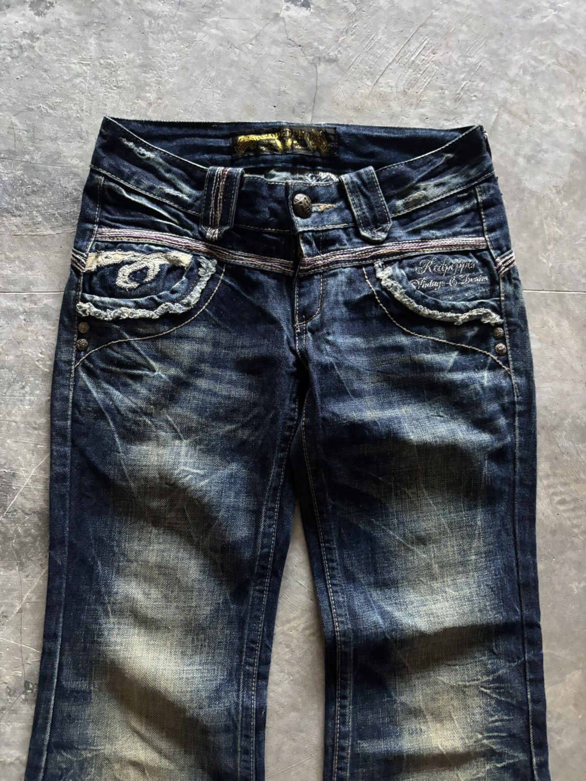If Six Was Nine RED PEPPER FLARE LOW RISE WING BACK POCKET JAPANESE RUSTY Size US 30 / EU 46 - 2 Thumbnail