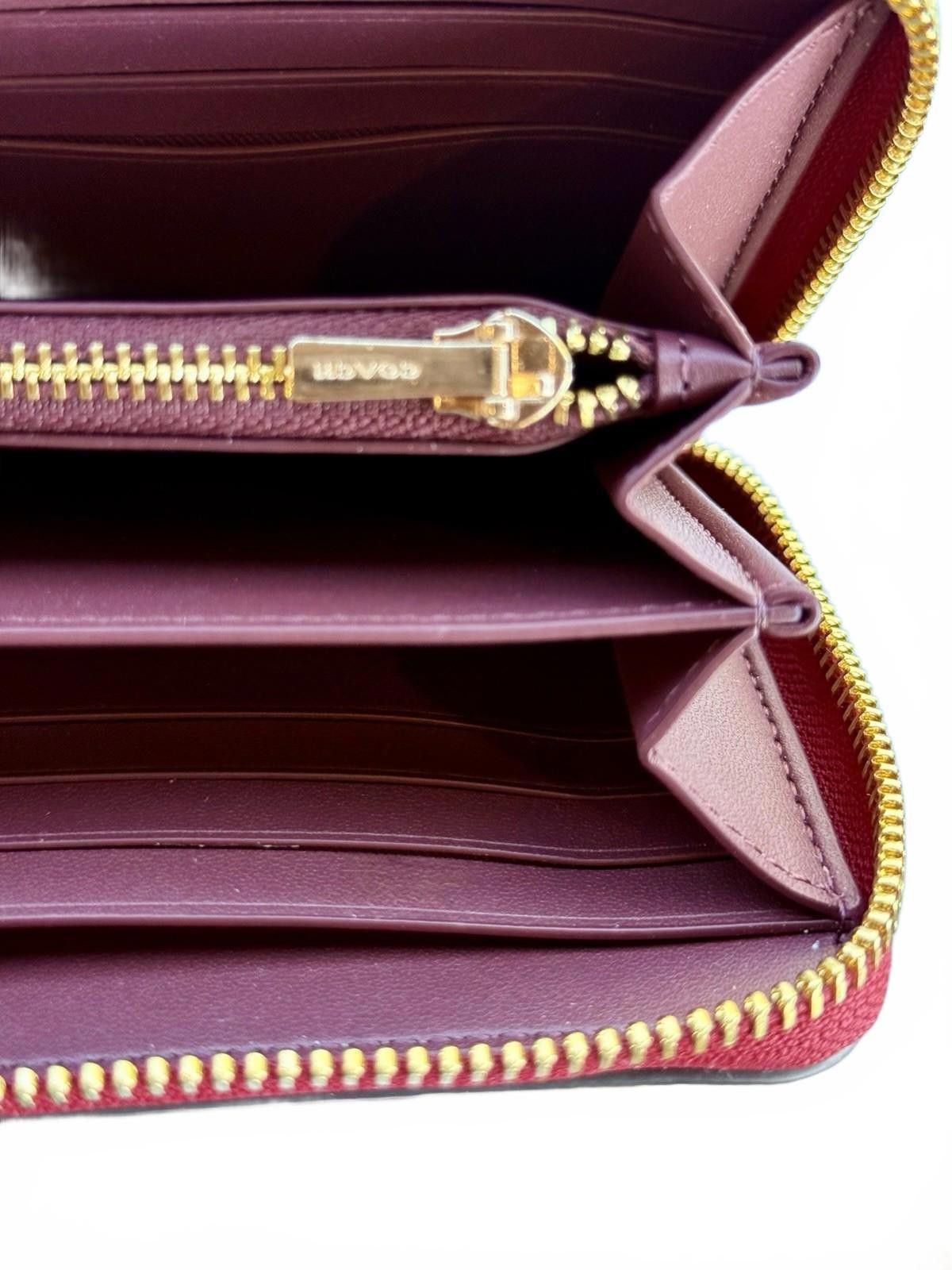 Coach Coach Signature Long Zip Wallet IM/Brown 1941 Red C4452 NWT Size ONE SIZE - 6 Thumbnail