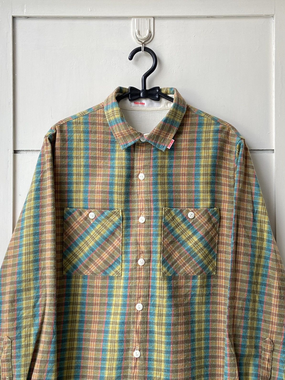 Issey Miyake × Ne-Net NE-NET Flannel Plaid Shirt Size US S / EU 44-46 / 1 - 11 Thumbnail
