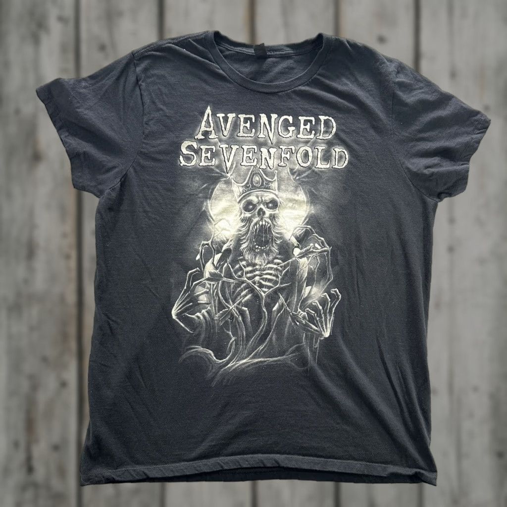 Vintage Avenged Sevenfold Shirt Mens 2XL Black Graphic Skeleton King Band Rock Metal Size US XXL / EU 58 / 5 - 1 Thumbnail