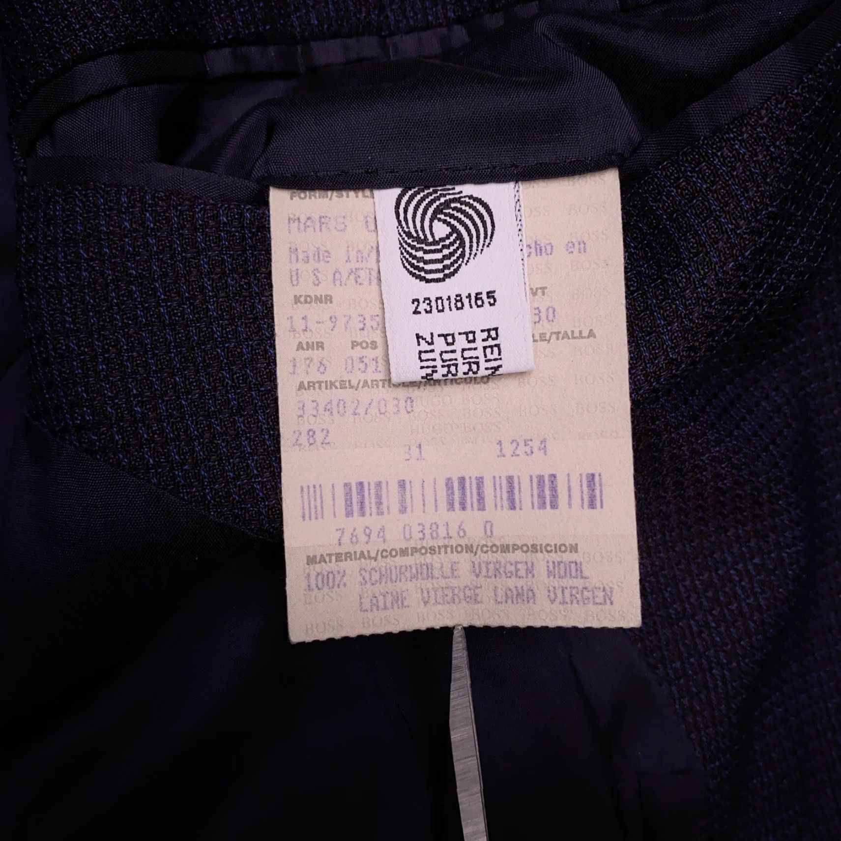 Hugo Boss VINTAGE Hugo Boss Blazer 40R Single-Breasted 3-Button Blue Wool Jacket Men Mens Regular Suit Coat Size 40R - 7 Thumbnail