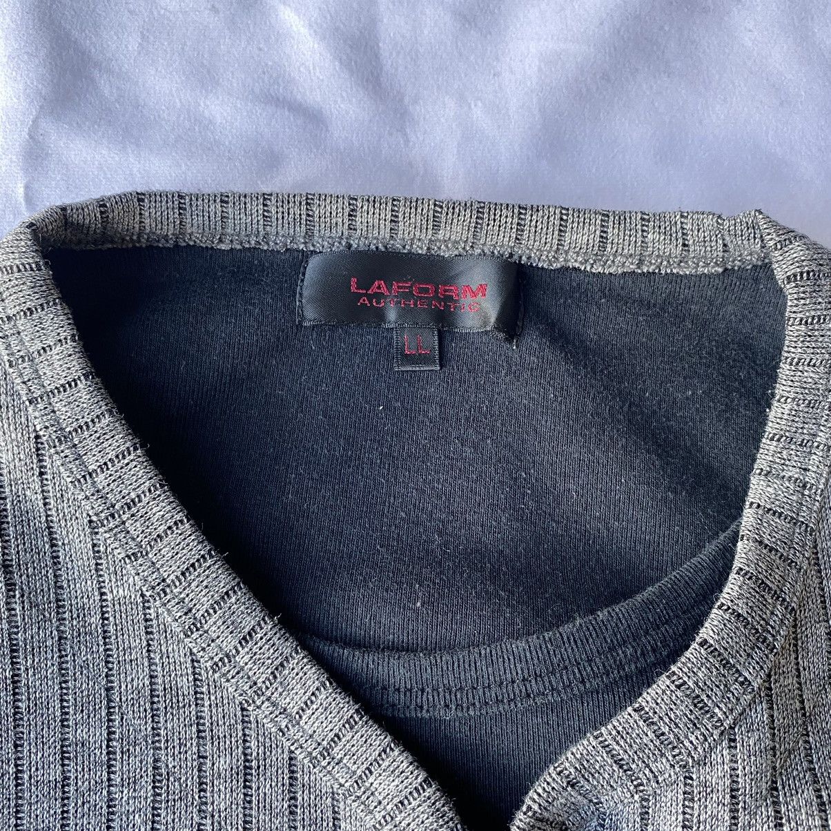 Issey Miyake × Japanese Brand Japanese Essential 90s Grunge Ribbed Button Up Henley Tees Size US L / EU 52-54 / 3 - 5 Thumbnail