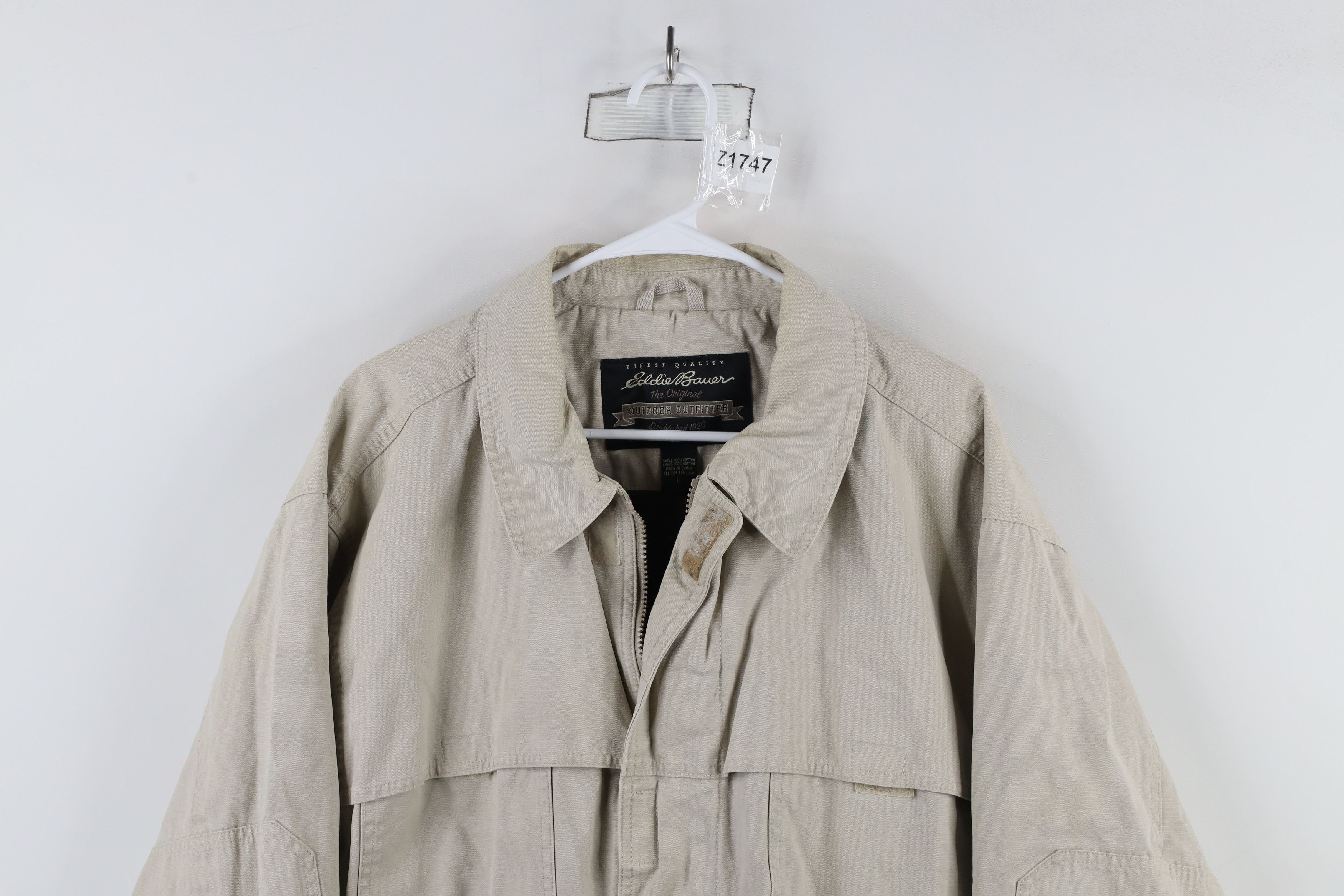 Eddie Bauer × Vintage Vintage Eddie Bauer Heavyweight Lined Full Zip Jacket Beige Size US L / EU 52-54 / 3 - 2 Thumbnail