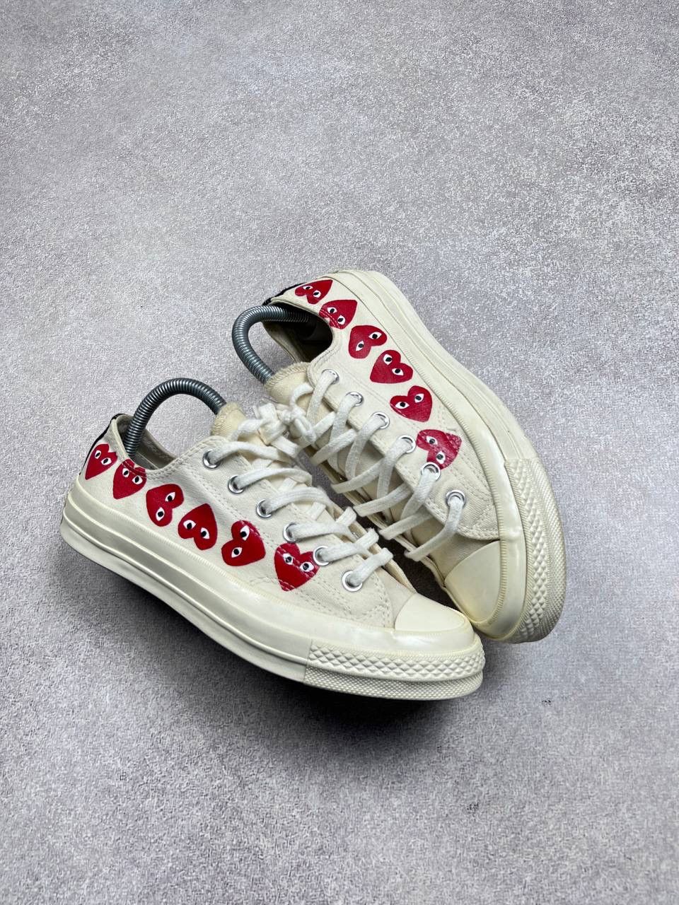 Comme des Garcons PLAY × Converse × Vintage Vintage PLAY Comme Des Garcons Heart Chuck Tailor Sneakers Size US 8 / IT 38 - 2 Thumbnail