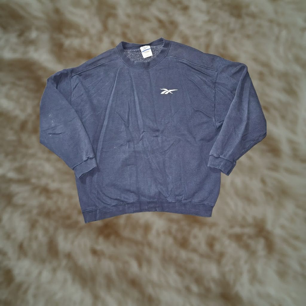 Reebok VINTAGE Reebok Sweatshirt Mens XL Blue Crewneck Pullover Embroidered Made USA Size US XL / EU 56 / 4 - 1 Thumbnail