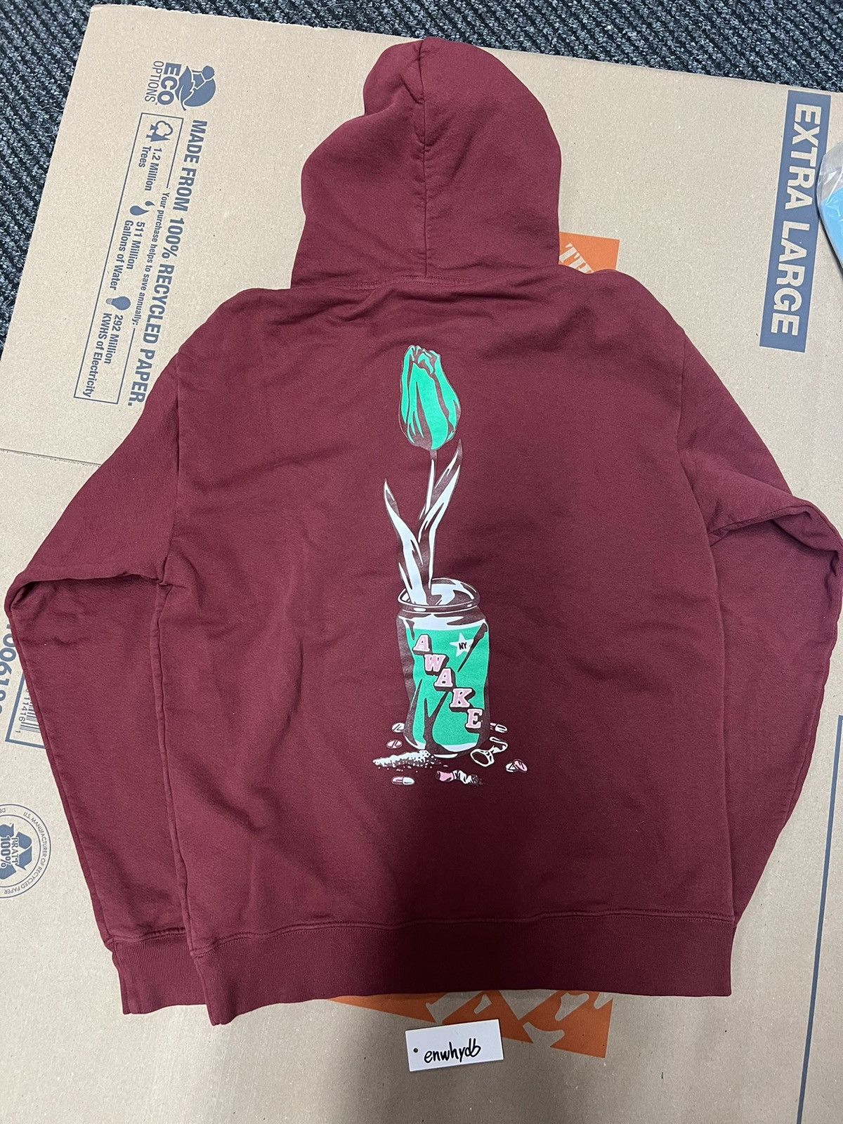 Awake NY × Girls Don't Cry Awake NY / Wasted Youth logo hoodie - Burgundy Size US M / EU 48-50 / 2 - 3 Thumbnail