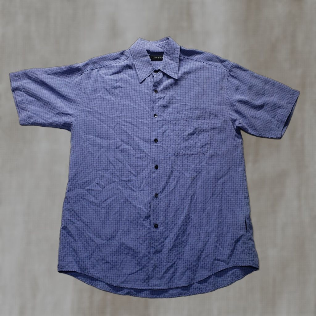 Cutter & Buck Cutler Blue Checkered Button Up Shirt Short Sleeve Adult Men's Size M Medium Size US M / EU 48-50 / 2 - 1 Thumbnail