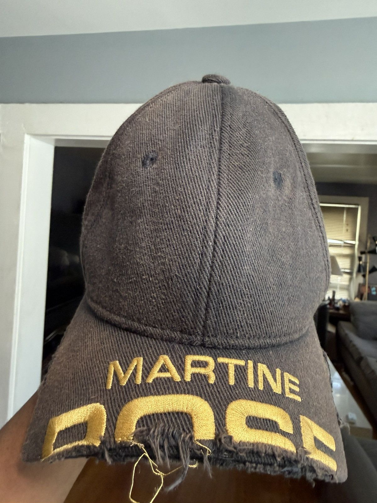 Martine Rose New AW24 Martine Rose Cut Peak Cap Same Wings Logo
