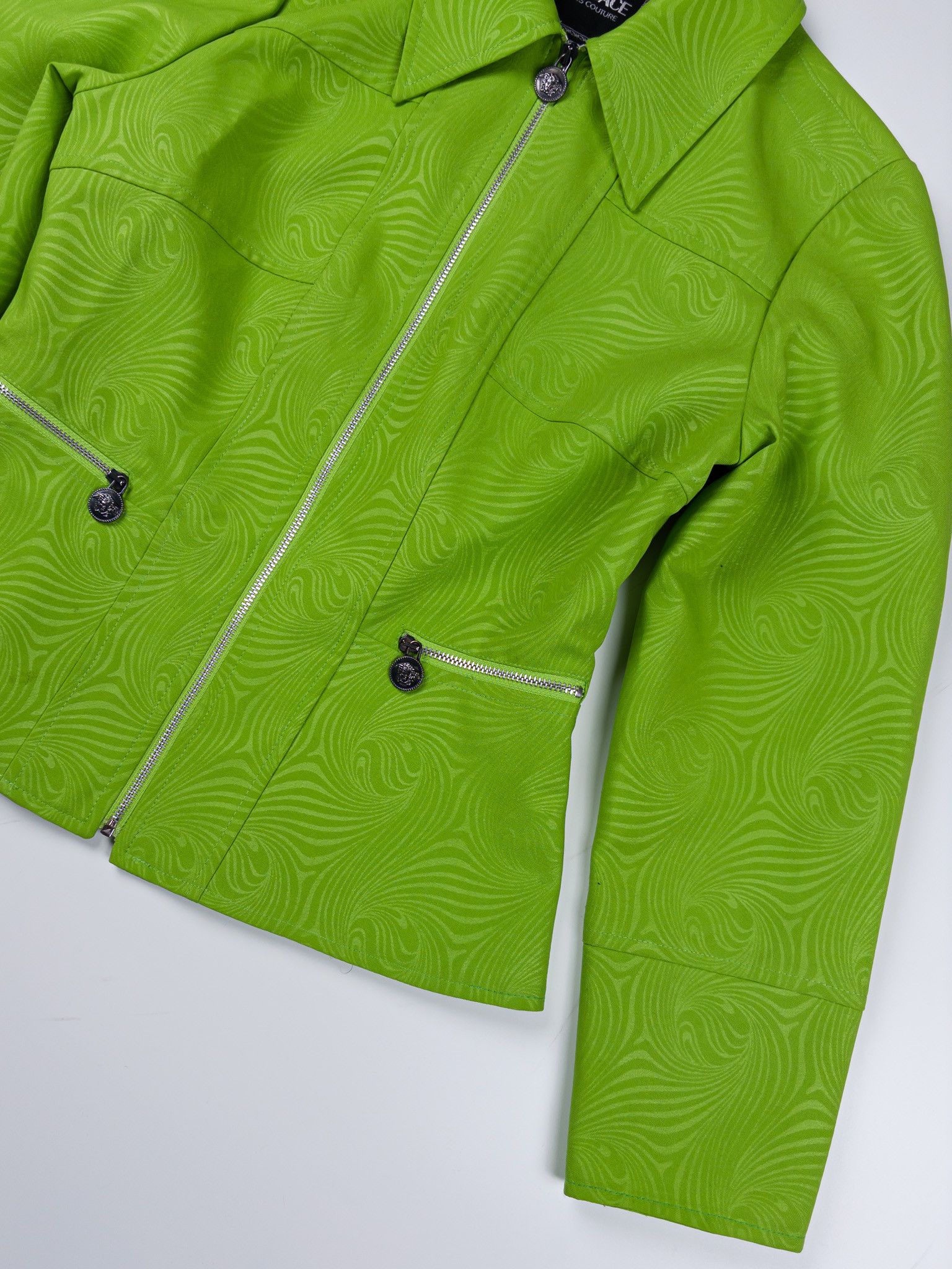 Versace Versace Jeans Couture Lime Green Swirl Jacket - Size S Size S / US 4 / IT 40 - 3 Thumbnail