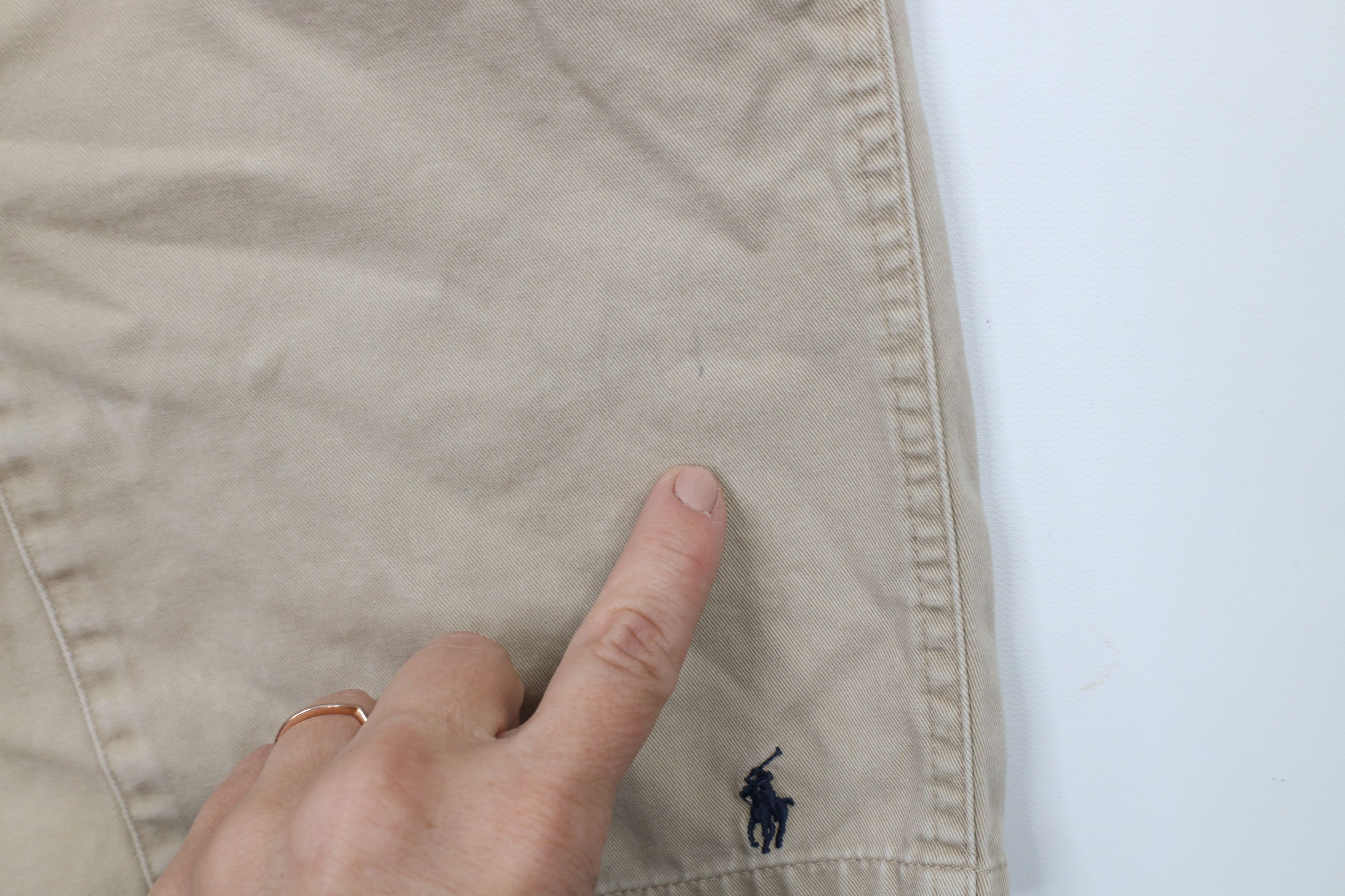 Ralph Lauren × Vintage Vintage 90s Ralph Lauren Spell Out Above Knee Shorts Beige Size US 38 / EU 54 - 6 Thumbnail