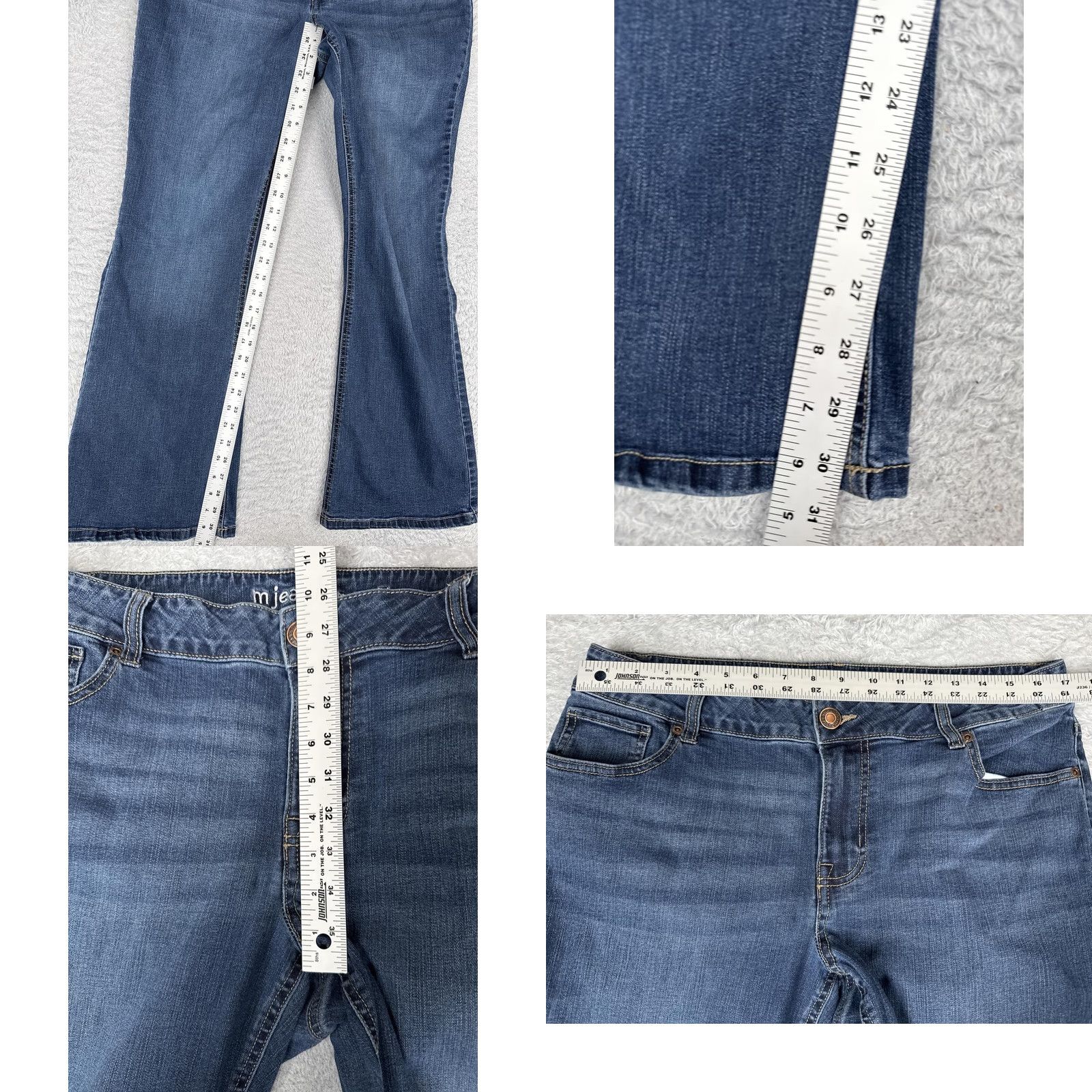 Vintage Maurices M Jeans Bootcut Jeans Womens 16W Mid Rise Stretch 34x31 Medium Blue Wash Embroidered 5-Pocket Denim Recycled? Size 38" / US 16 / IT 52 - 8 Thumbnail