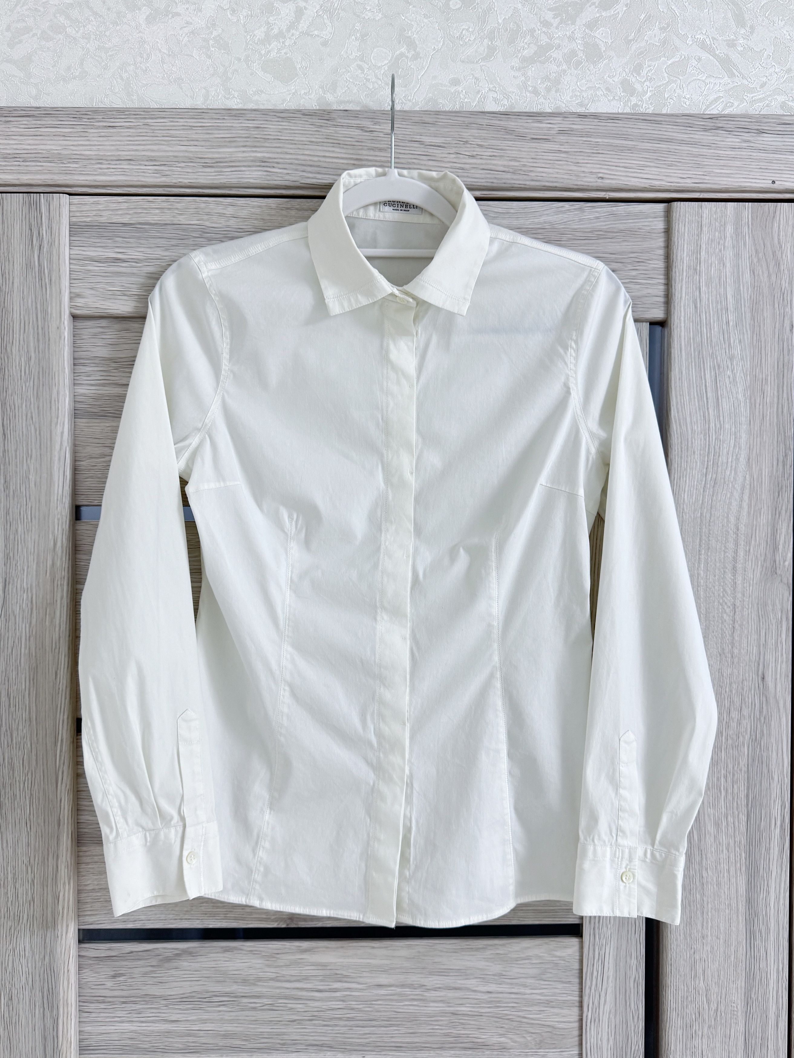 Brunello Cucinelli Brunello Cucinelli Blouse Classic Shirt Cotton & Nylon Women Size S / US 4 / IT 40 - 3 Thumbnail