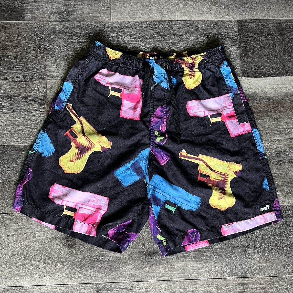 Vintage Neff Water Gun All Over Print Board Shorts Smokedope