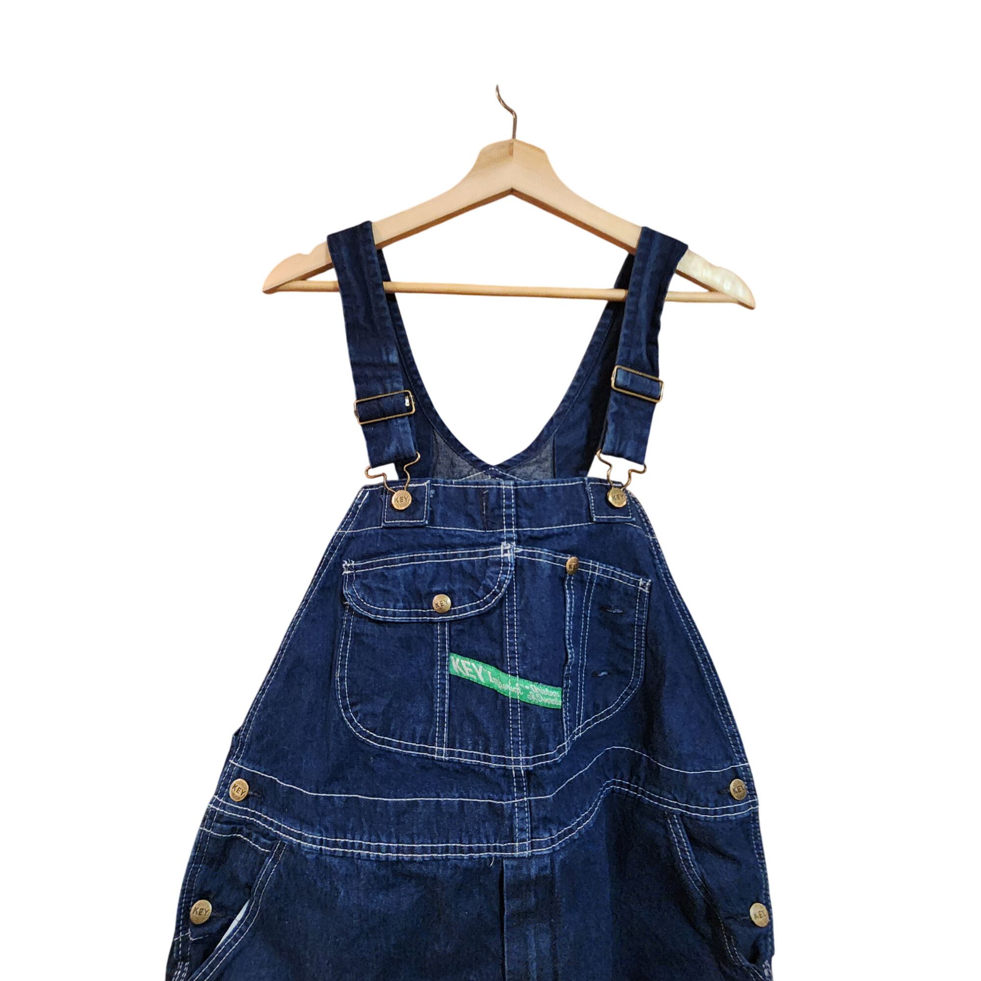 Other Vintage Key Denim Overalls W42 L29 Mens Blue Jeans 100% Cott Size US 42 / EU 58 - 3 Thumbnail