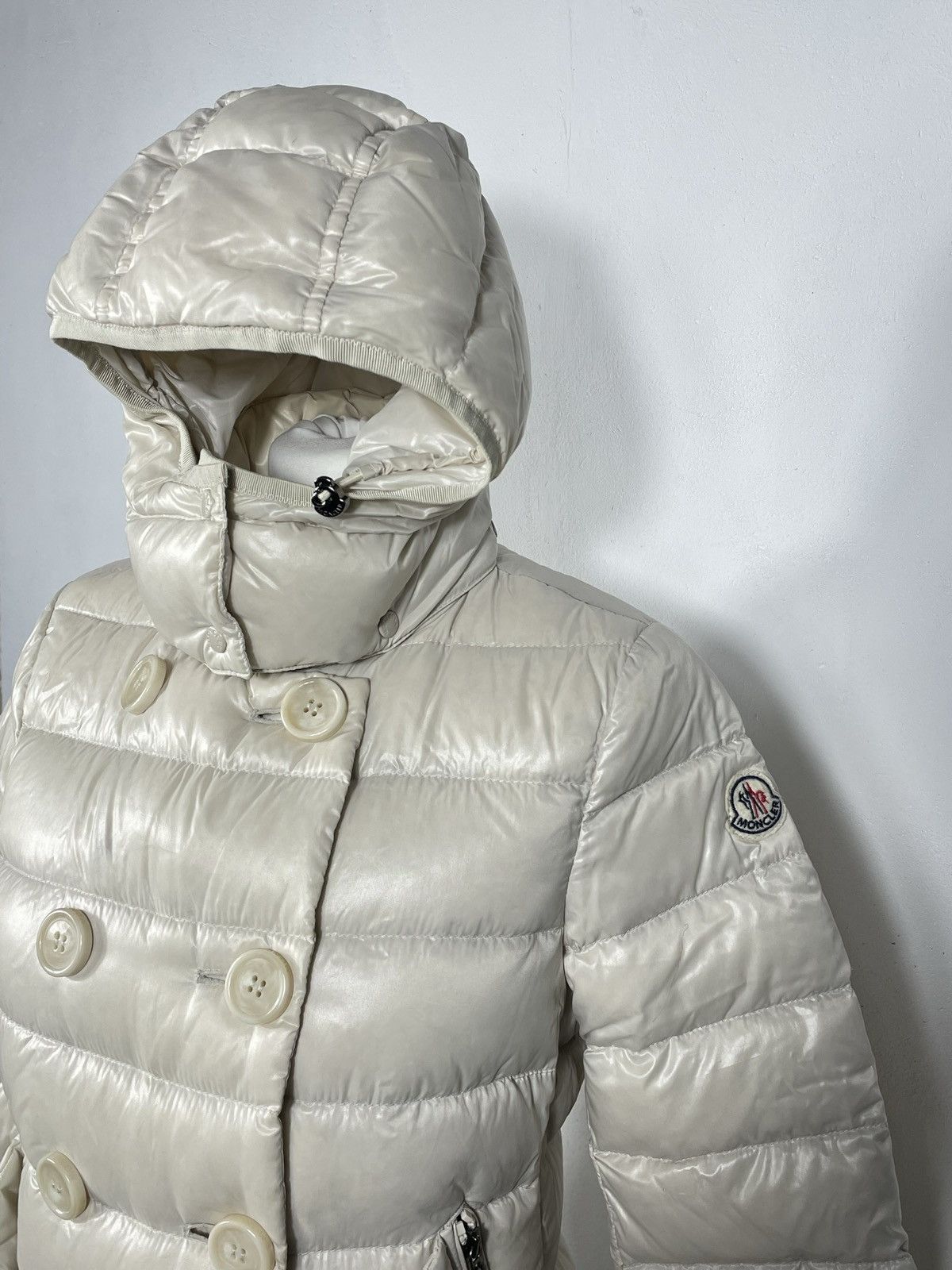 Designer × Moncler Moncler Beige Puffer Hood Down Jakcet Coat Luxury Designer Size S / US 4 / IT 40 - 4 Thumbnail