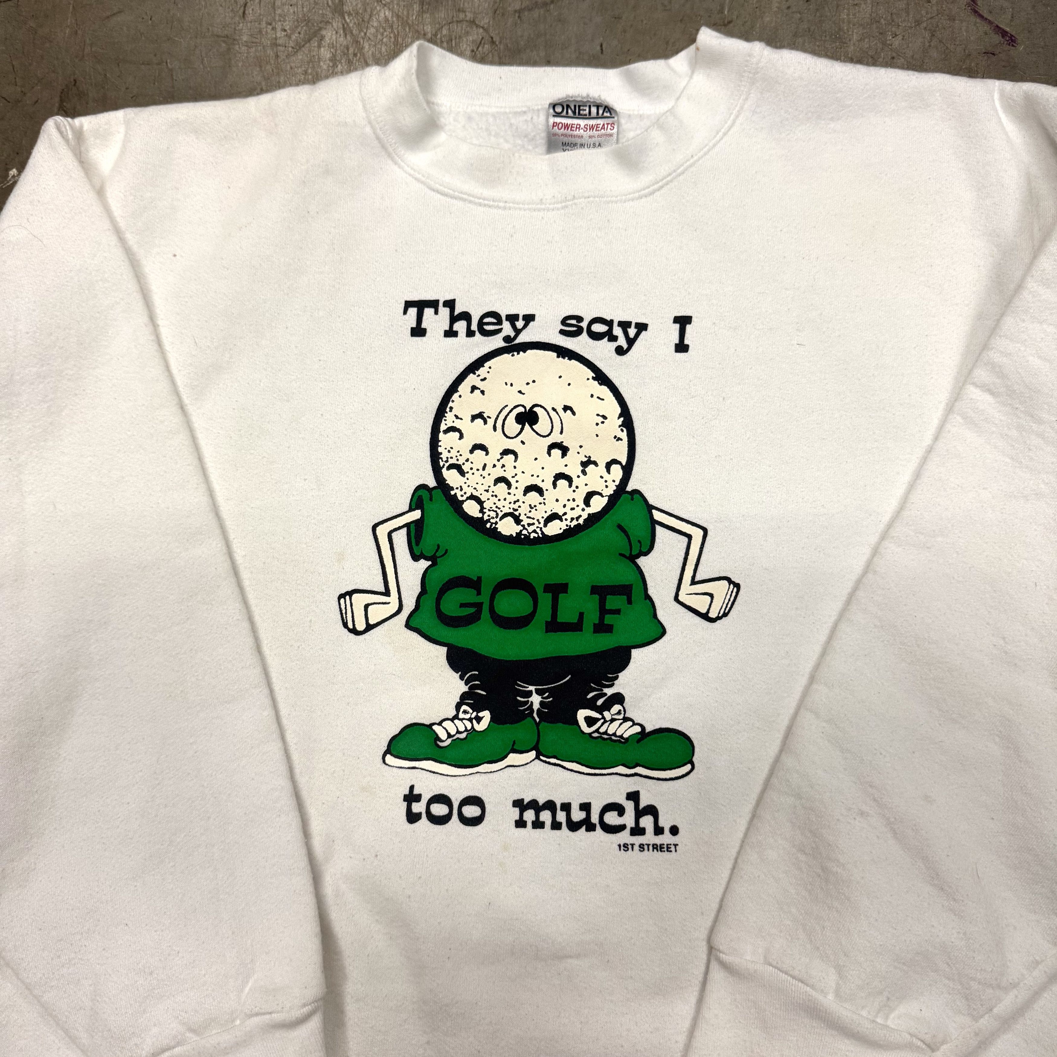 Vintage VTG 90s Funny Golf Humor Cartoon Sweatshirt Made in USA XXL Size US XXL / EU 58 / 5 - 2 Thumbnail
