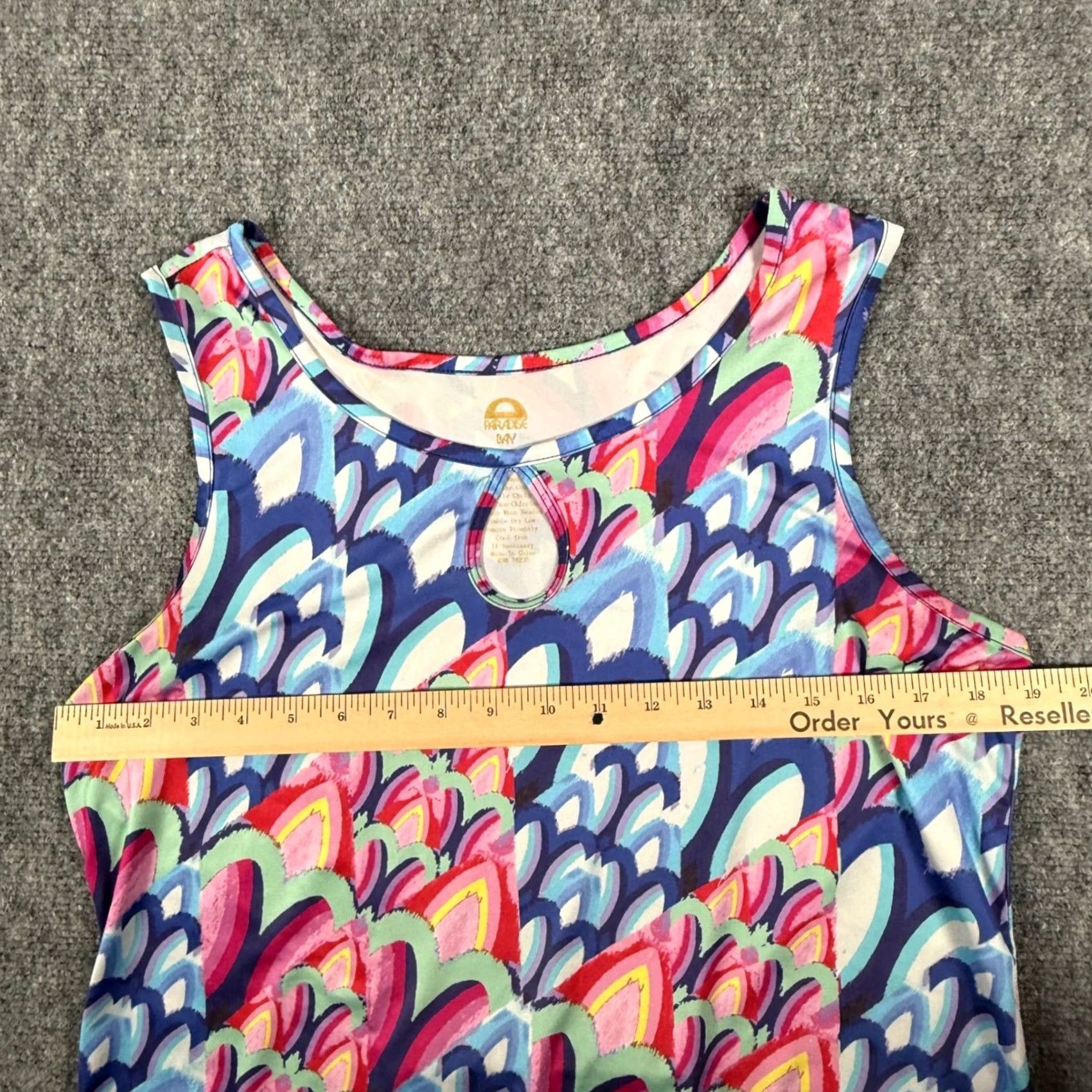 Paradise Paradise Bay Tank Dress Colorful Print Sleeveless Casual Keyhole Neck L Beach Size L / US 10 / IT 46 - 4 Thumbnail