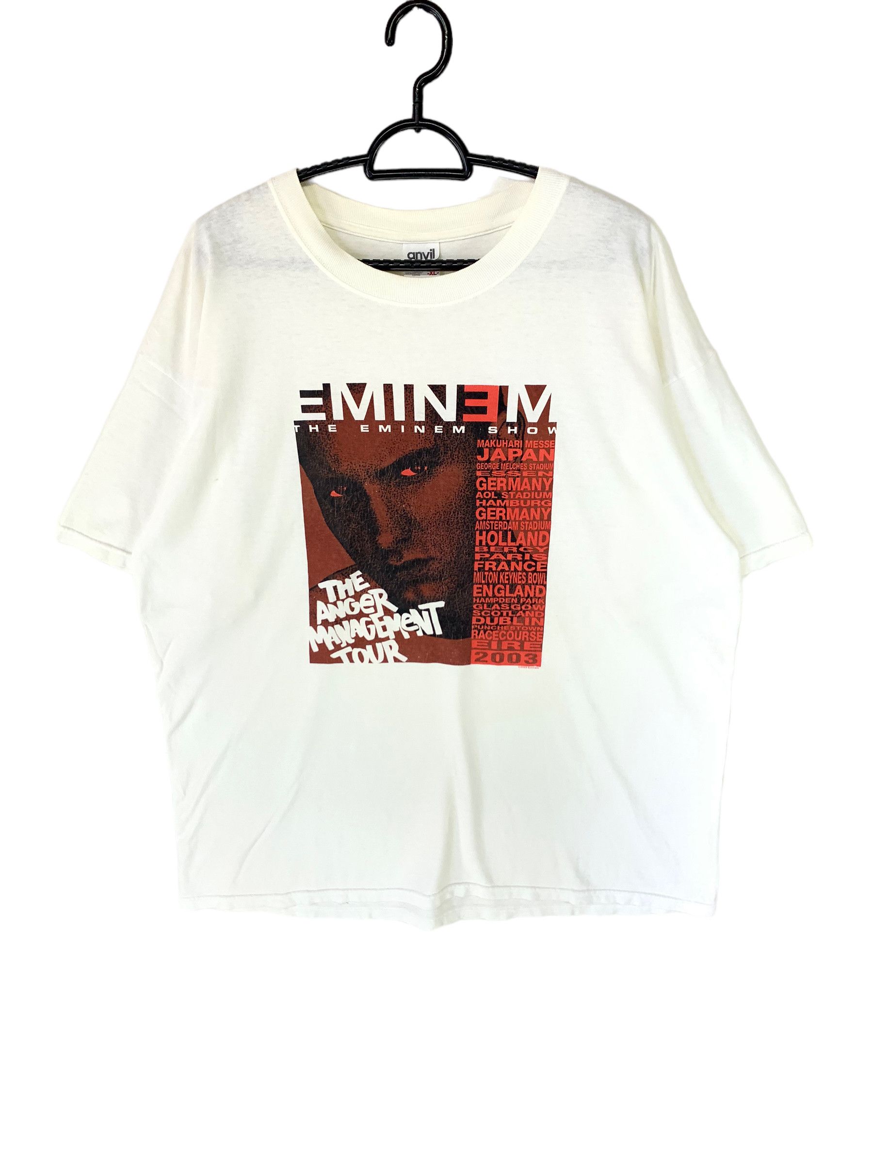 Image of Rap Tees x Tour Tee 2000S Eminem The Anger Management Tour Rap Tee in White, Men's (Size XL)