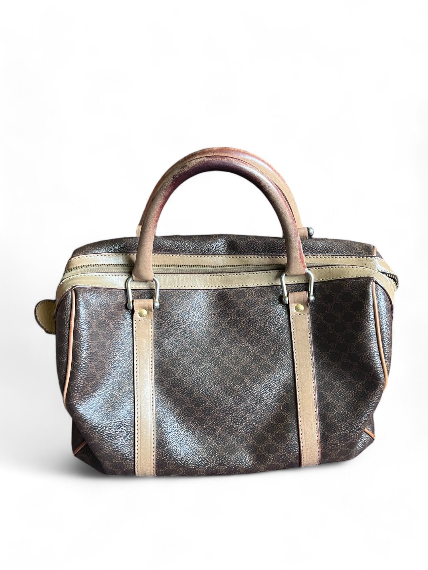 Celine Celine - Mini Boston Handbag Brown Beige Leather Monogram Size ONE SIZE - 12 Thumbnail