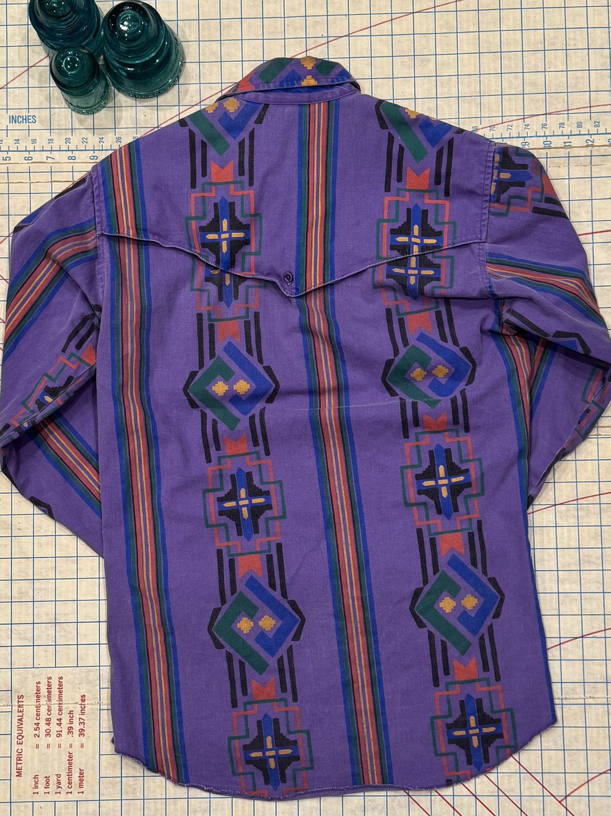 Wrangler Vintage Wrangler Brushpopper Purple Navajo Pattern Button Up Size US L / EU 52-54 / 3 - 8 Thumbnail